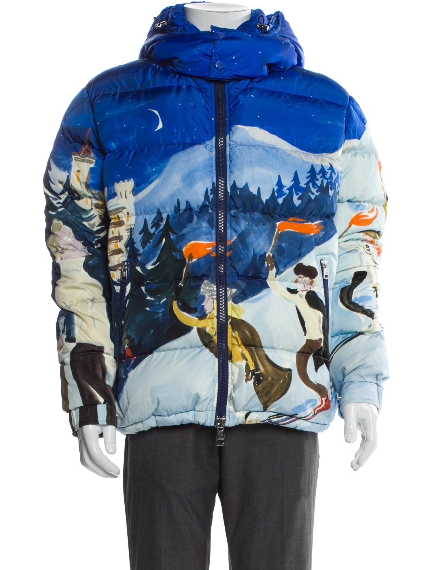 Moncler Graphic Print Denim Jacket