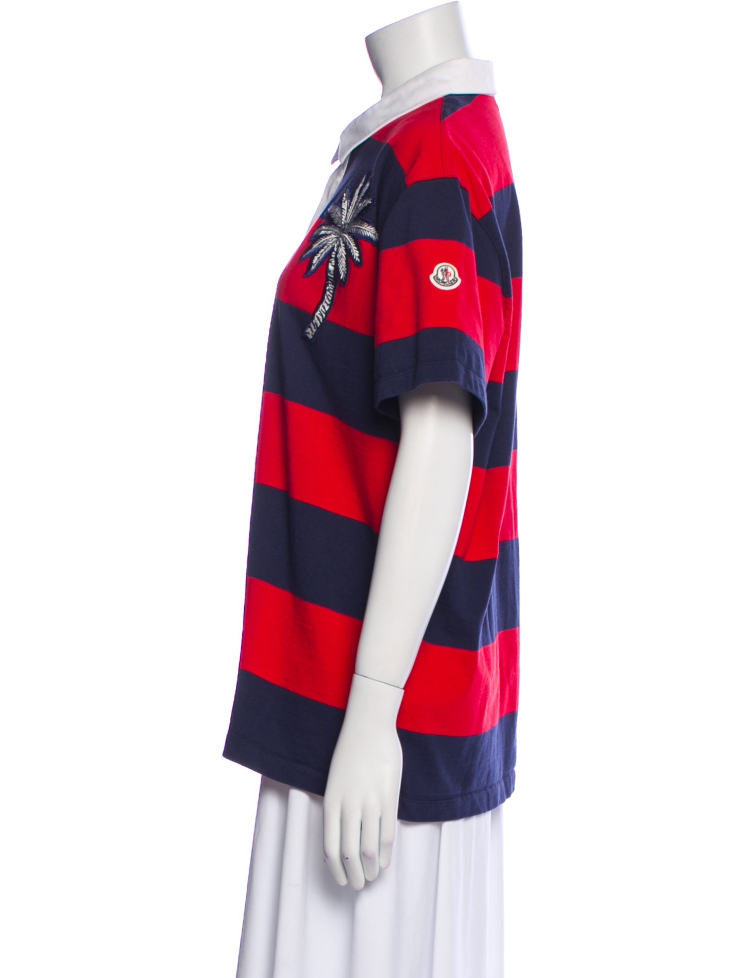 Moncler Striped Short Sleeve Polo