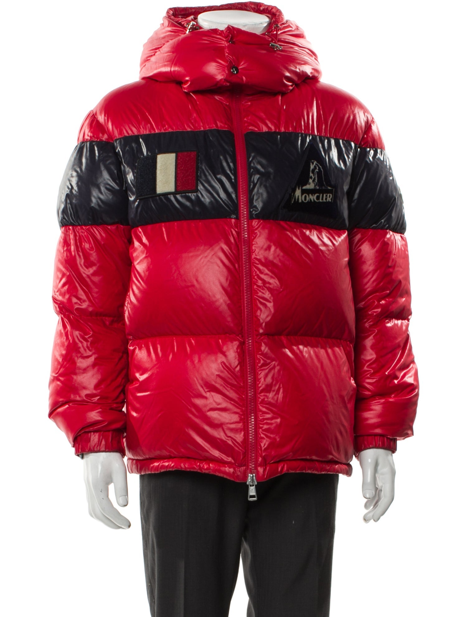 Moncler Colorblock Pattern Puffer Coat
