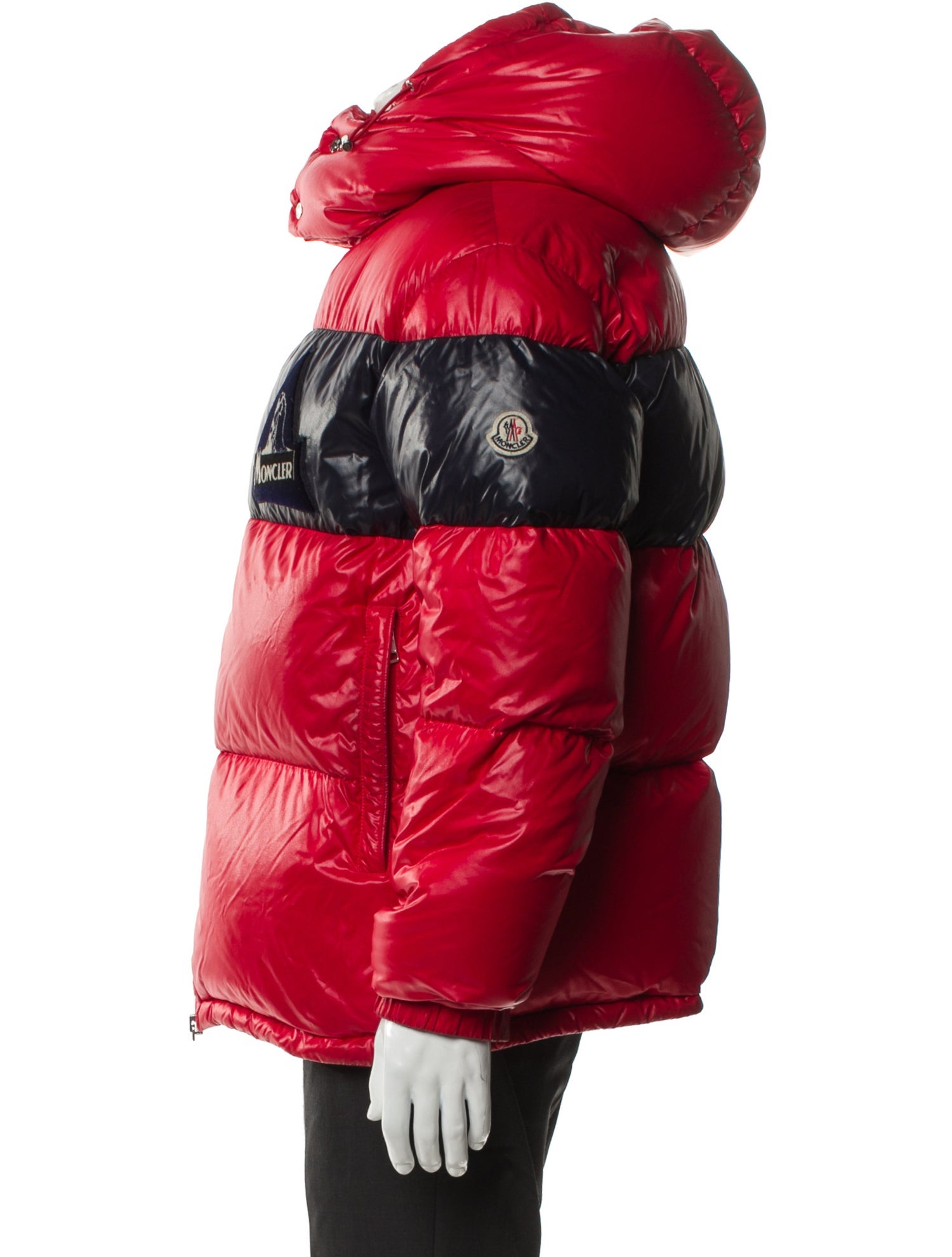Moncler Colorblock Pattern Puffer Coat