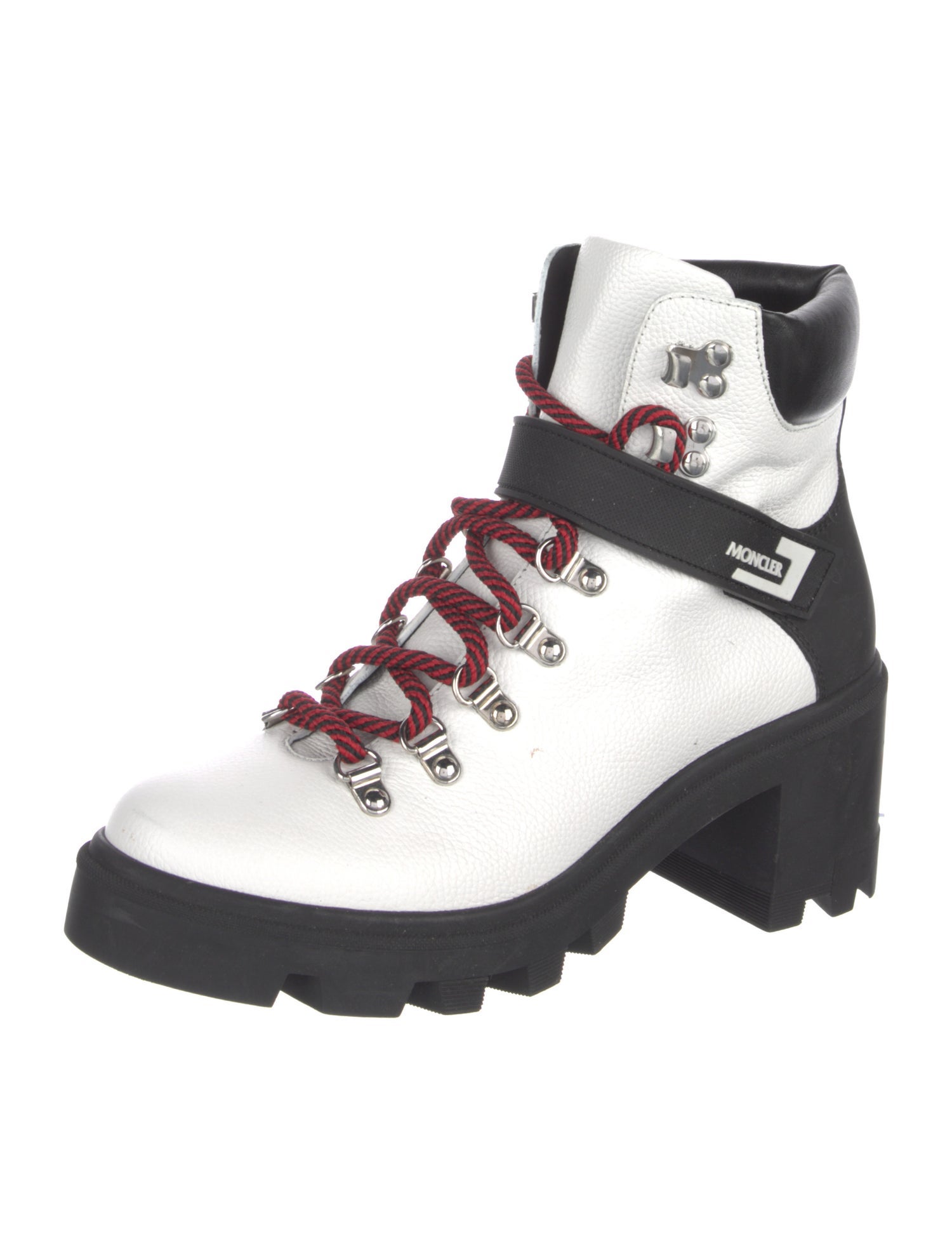 Moncler Leather Colorblock Pattern Sneakers