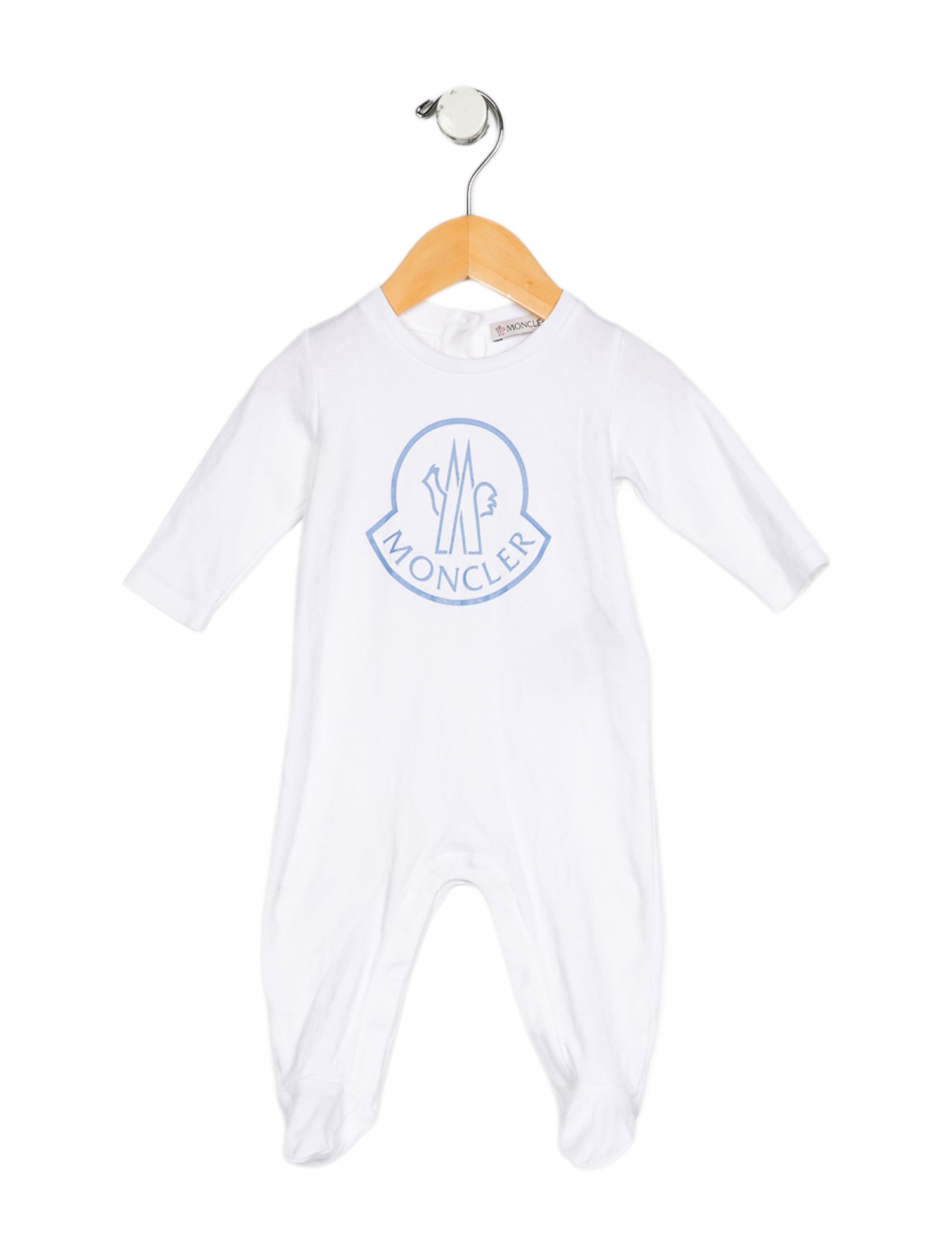 Moncler infant boys' white and blue onesie