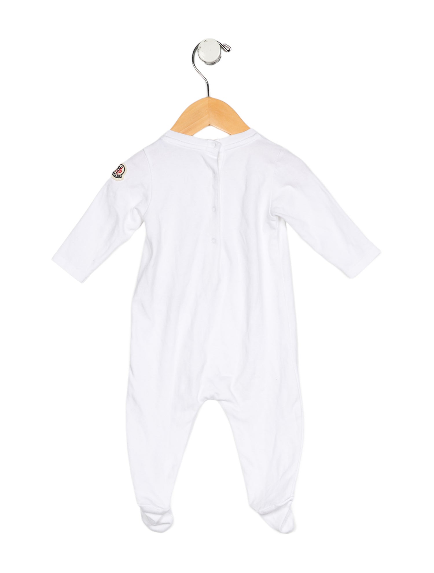 Moncler infant boys' white and blue onesie