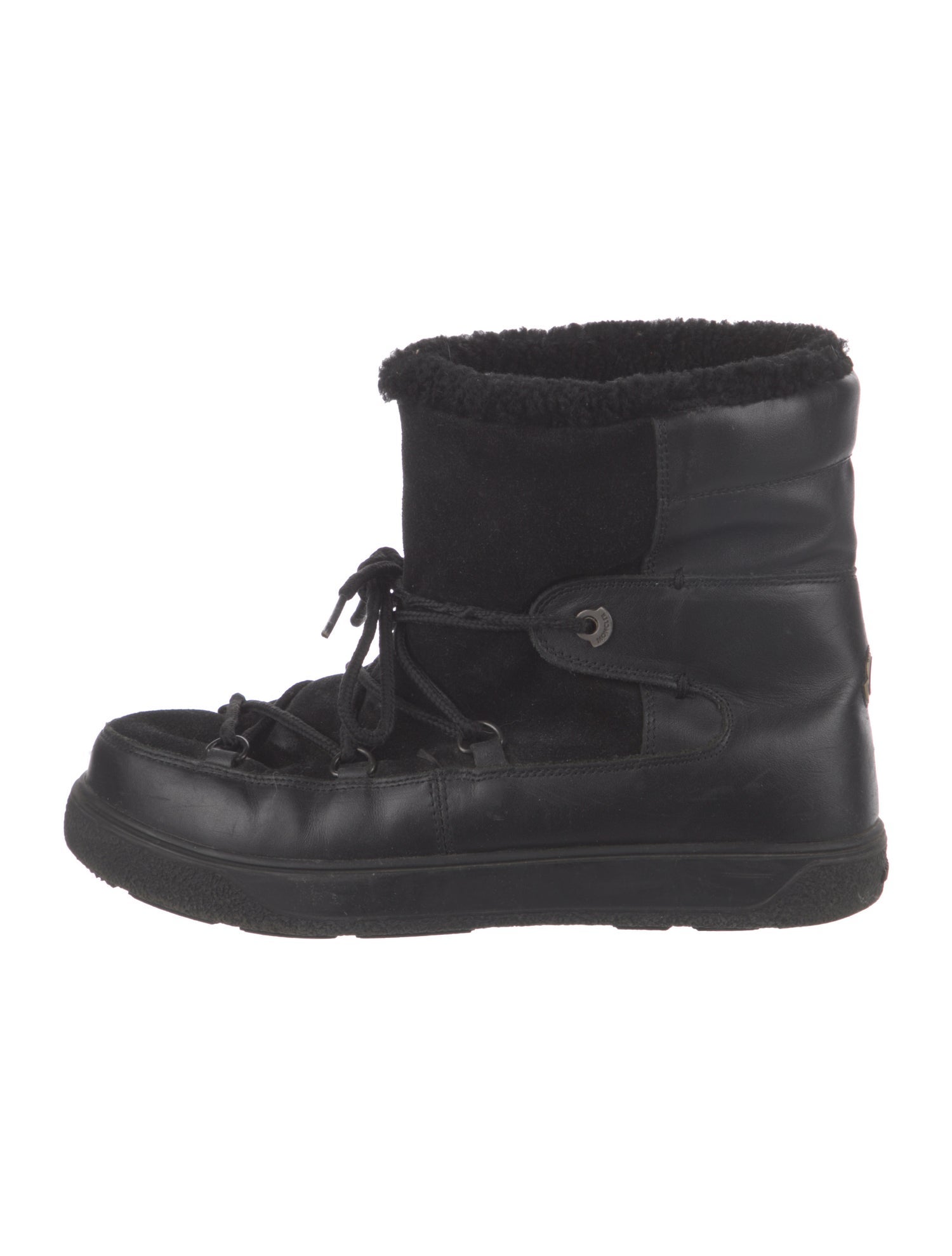 Moncler Leather Lace-Up Boots