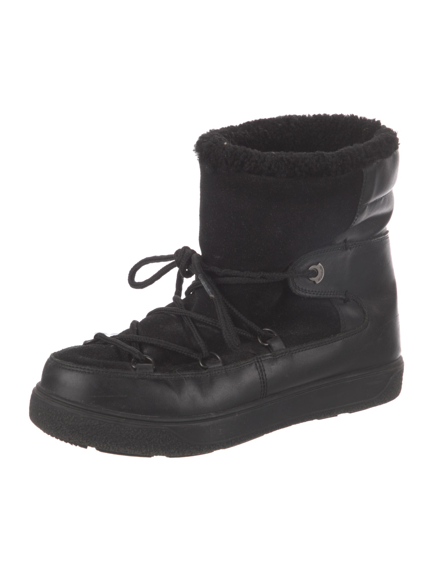 Moncler Leather Lace-Up Boots