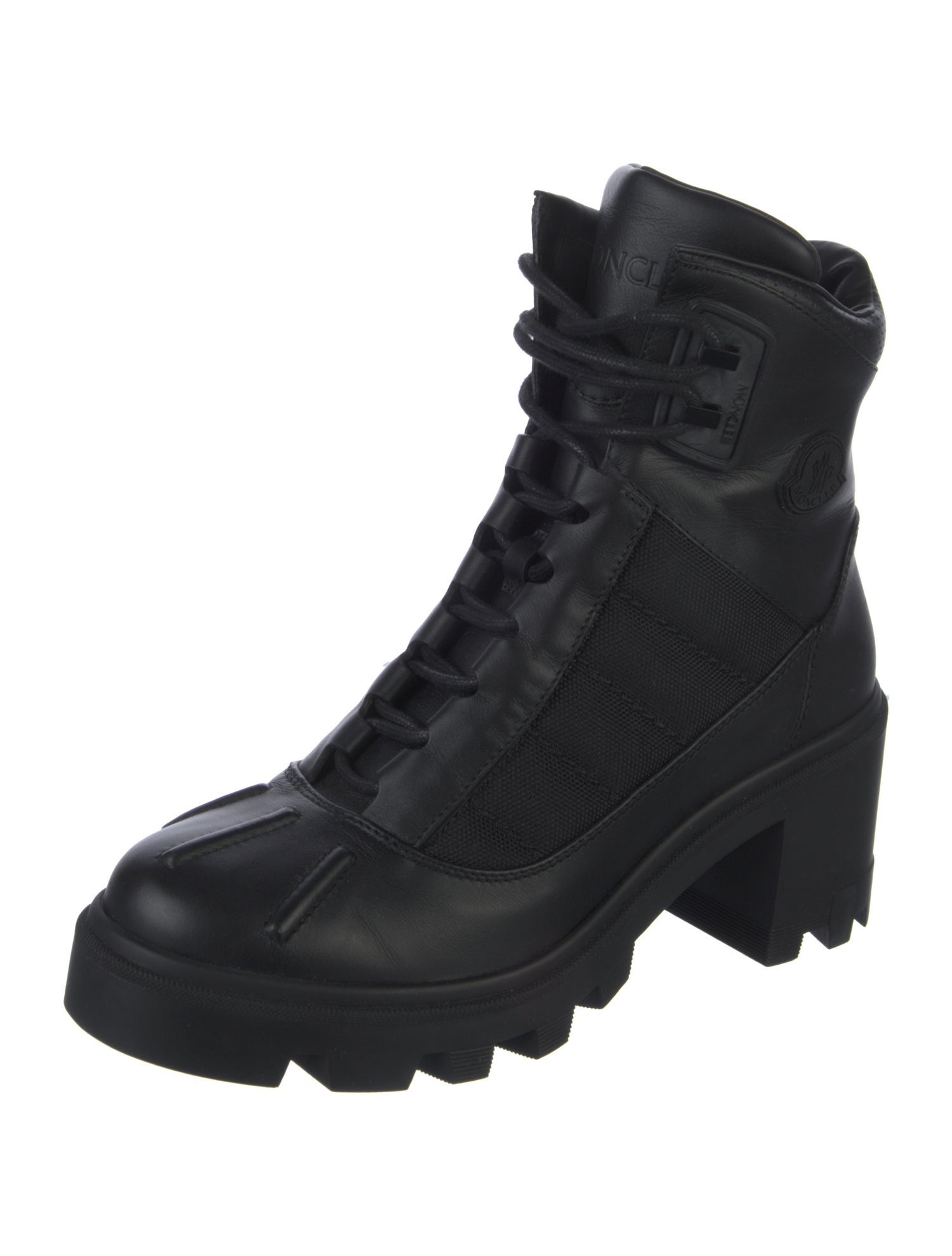 Moncler Leather Combat Boots