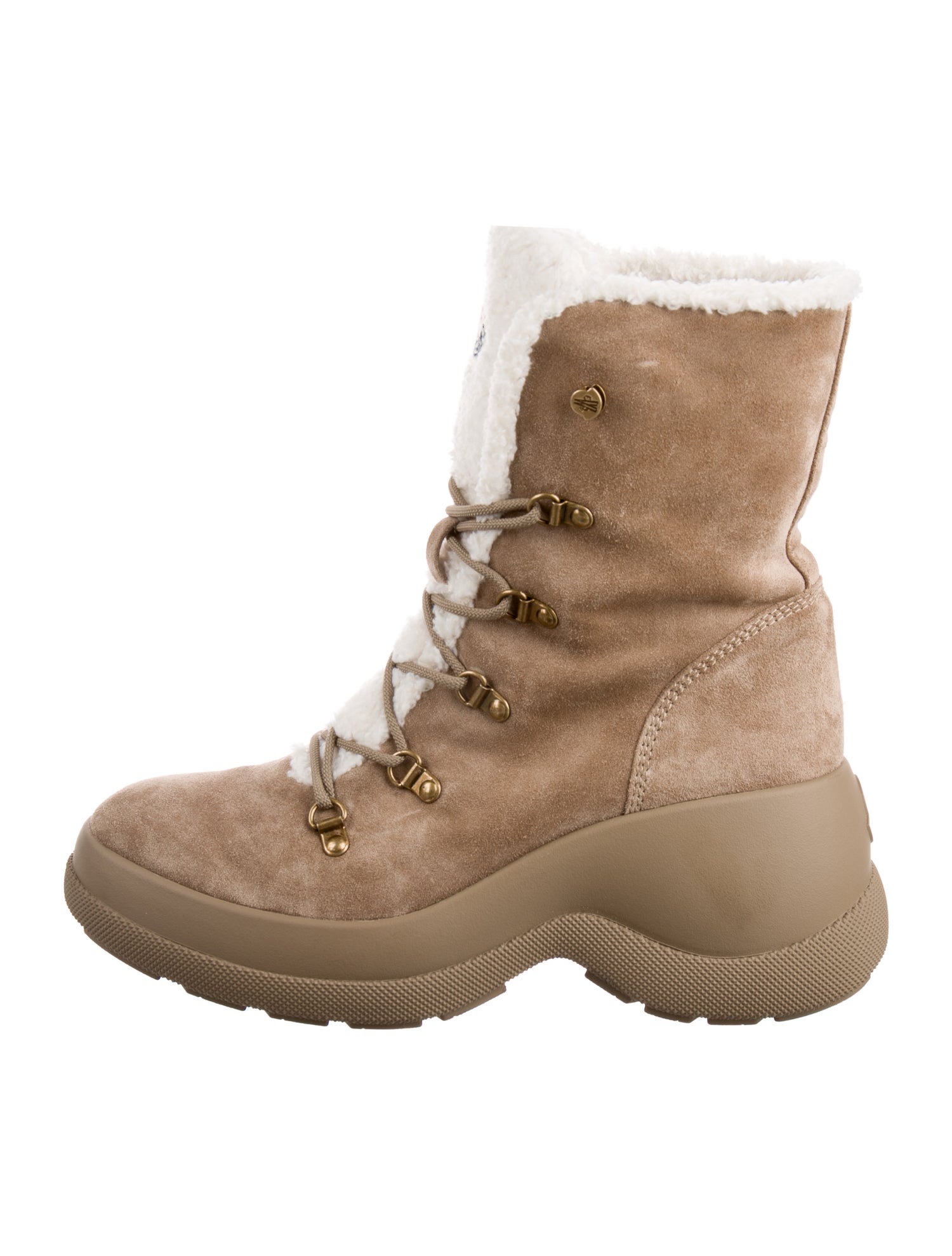 Moncler Suede Lace-Up Boots