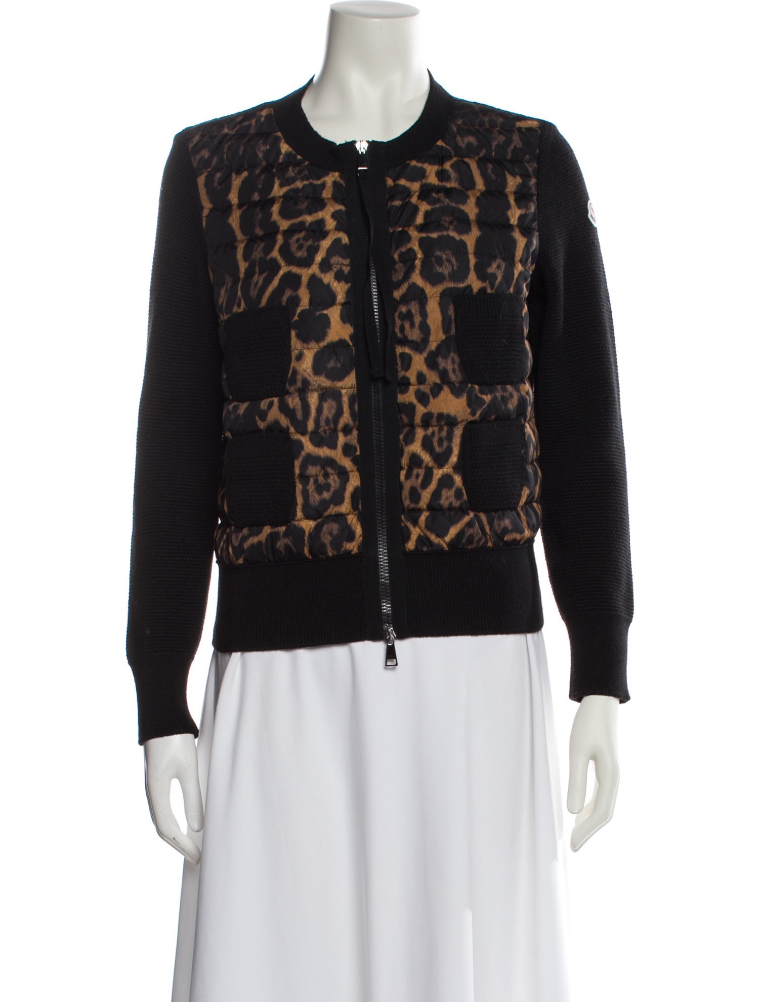 Moncler Virgin Wool Animal Print Evening Jacket