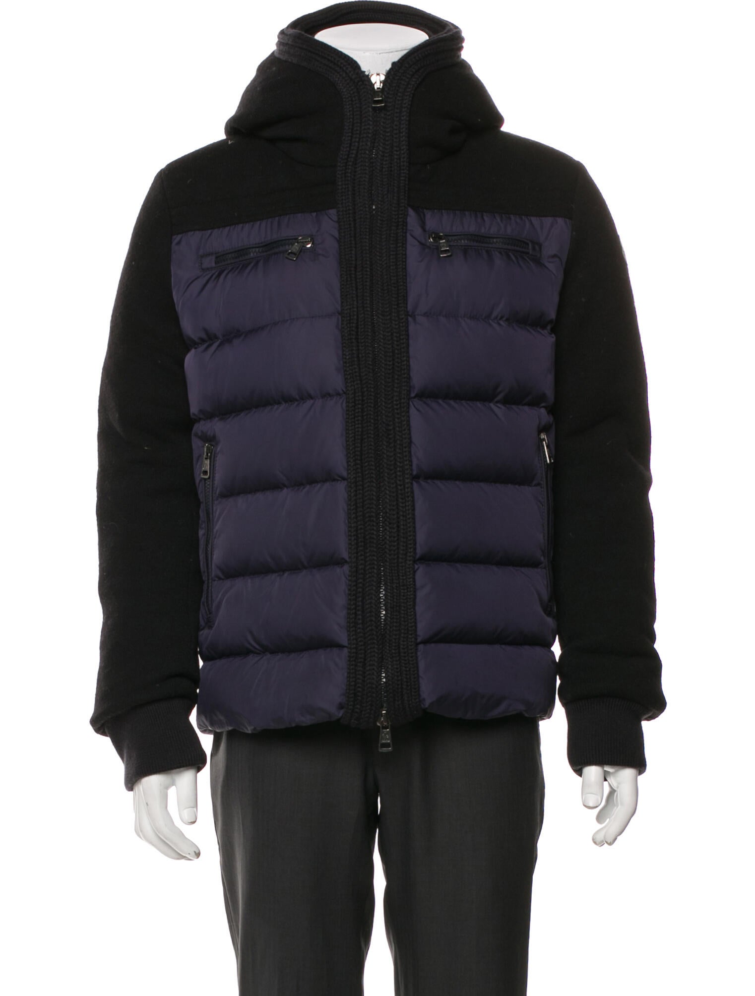 Moncler Colorblock Pattern Puffer Coat