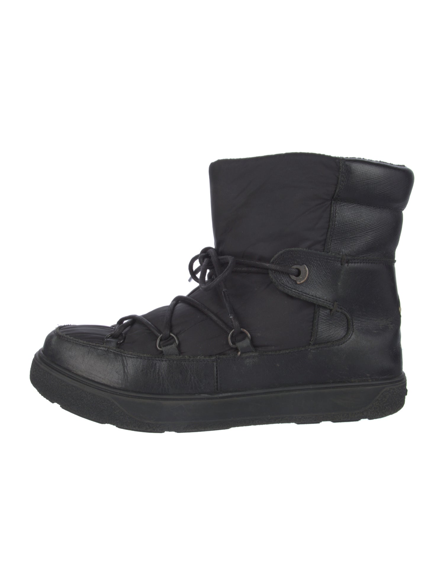 Moncler Leather Lace-Up Boots