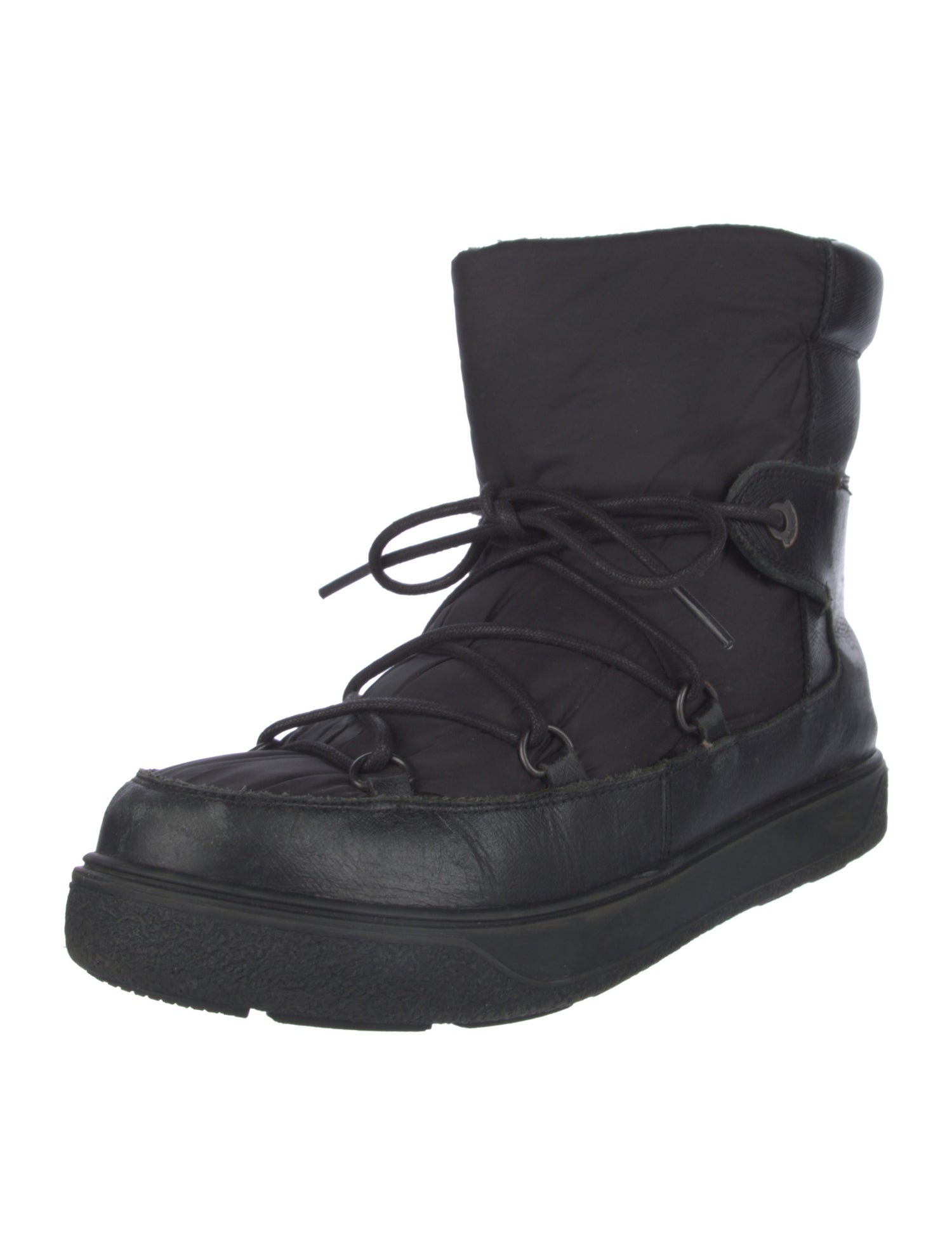 Moncler Leather Lace-Up Boots