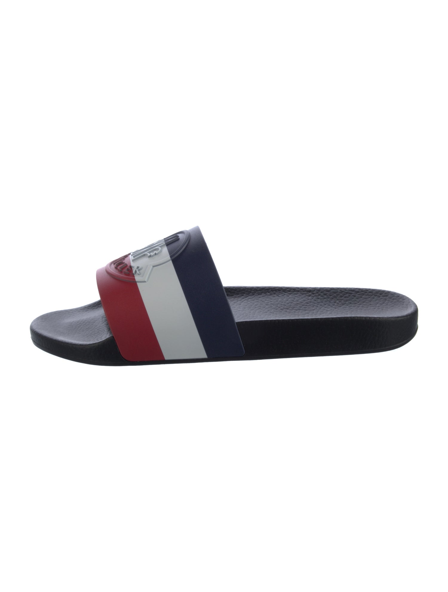 Moncler Rubber Colorblock Pattern Slides w/ Tags
