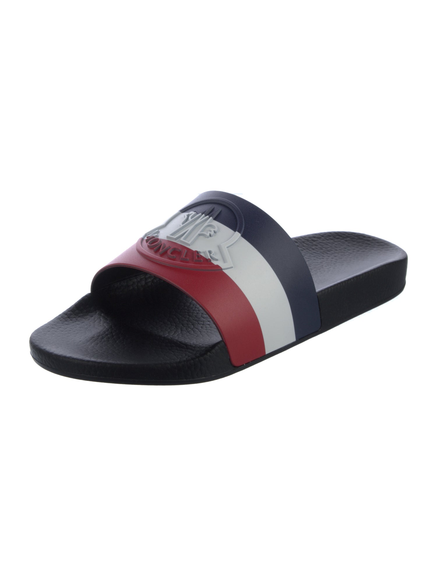 Moncler Rubber Colorblock Pattern Slides w/ Tags