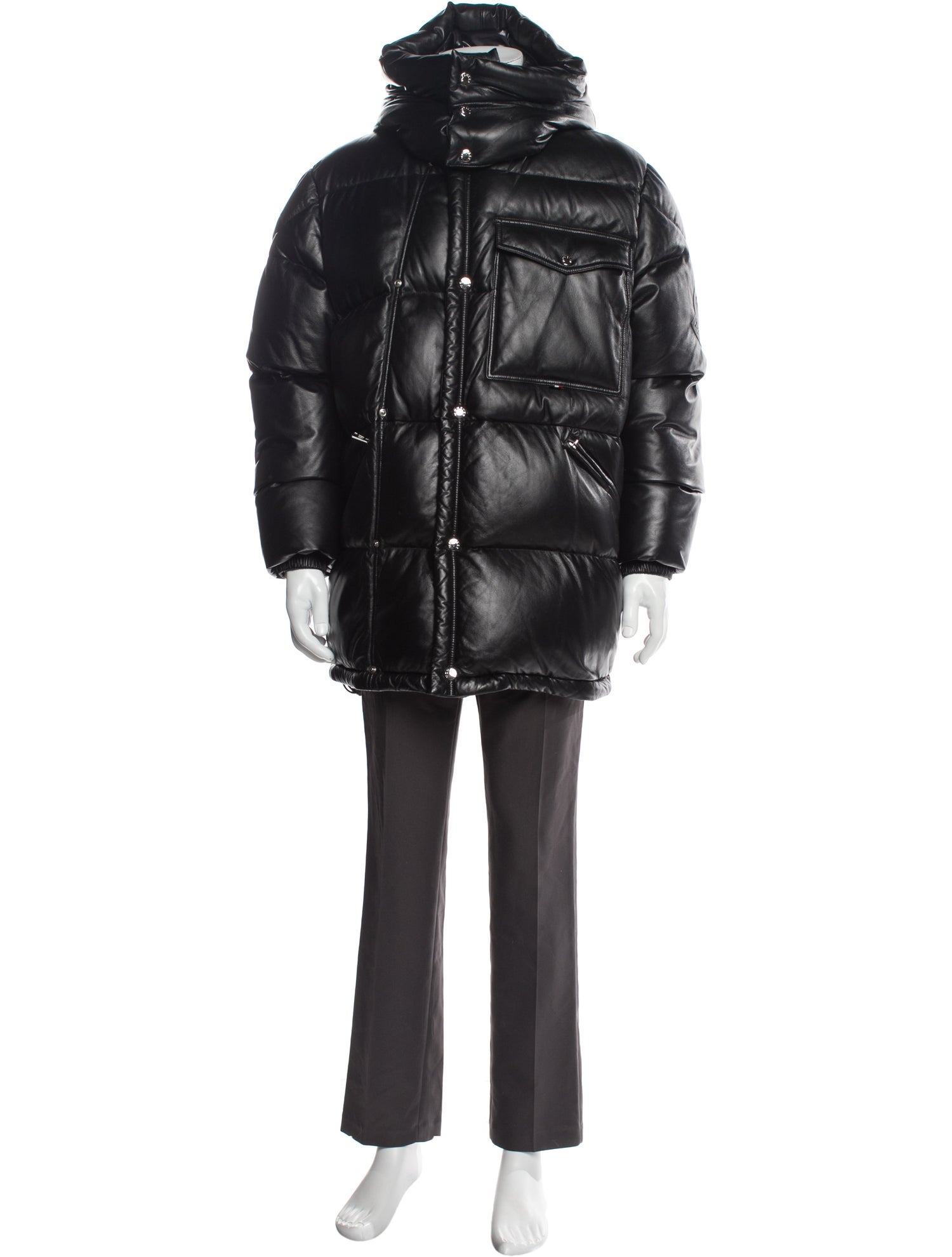 Moncler Lamb Leather Puffer Coat