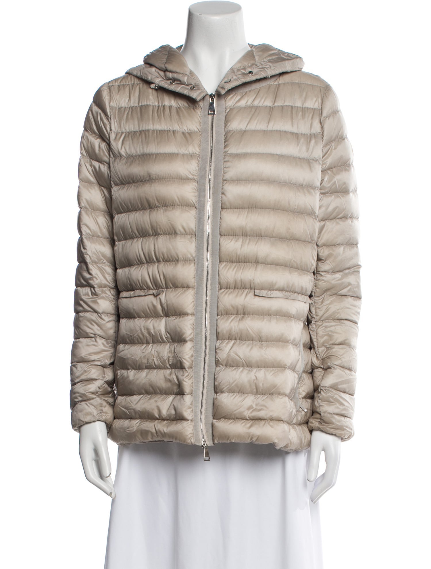 Moncler Nylon Striped Faux Fur Jacket