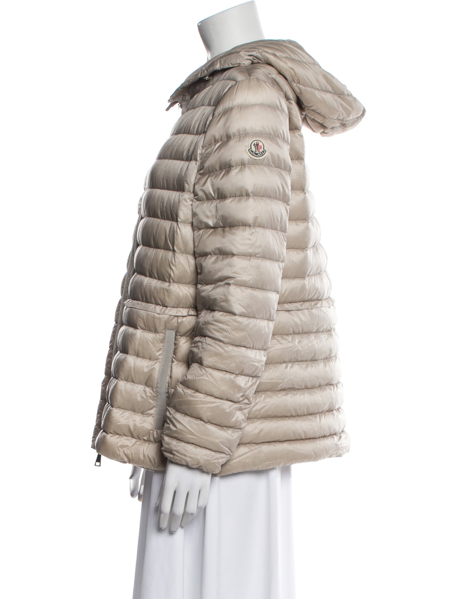 Moncler Nylon Striped Faux Fur Jacket