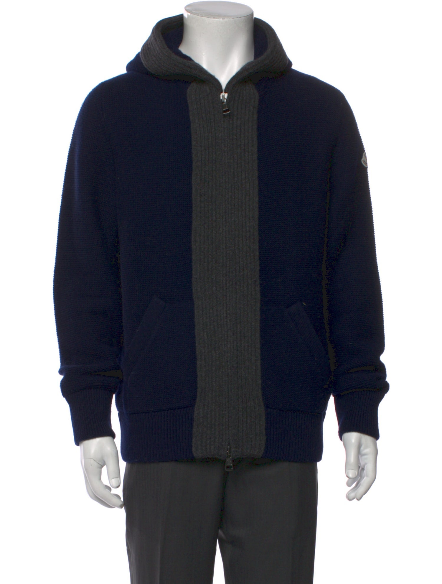 Moncler Wool Mock Neck Polo Sweater
