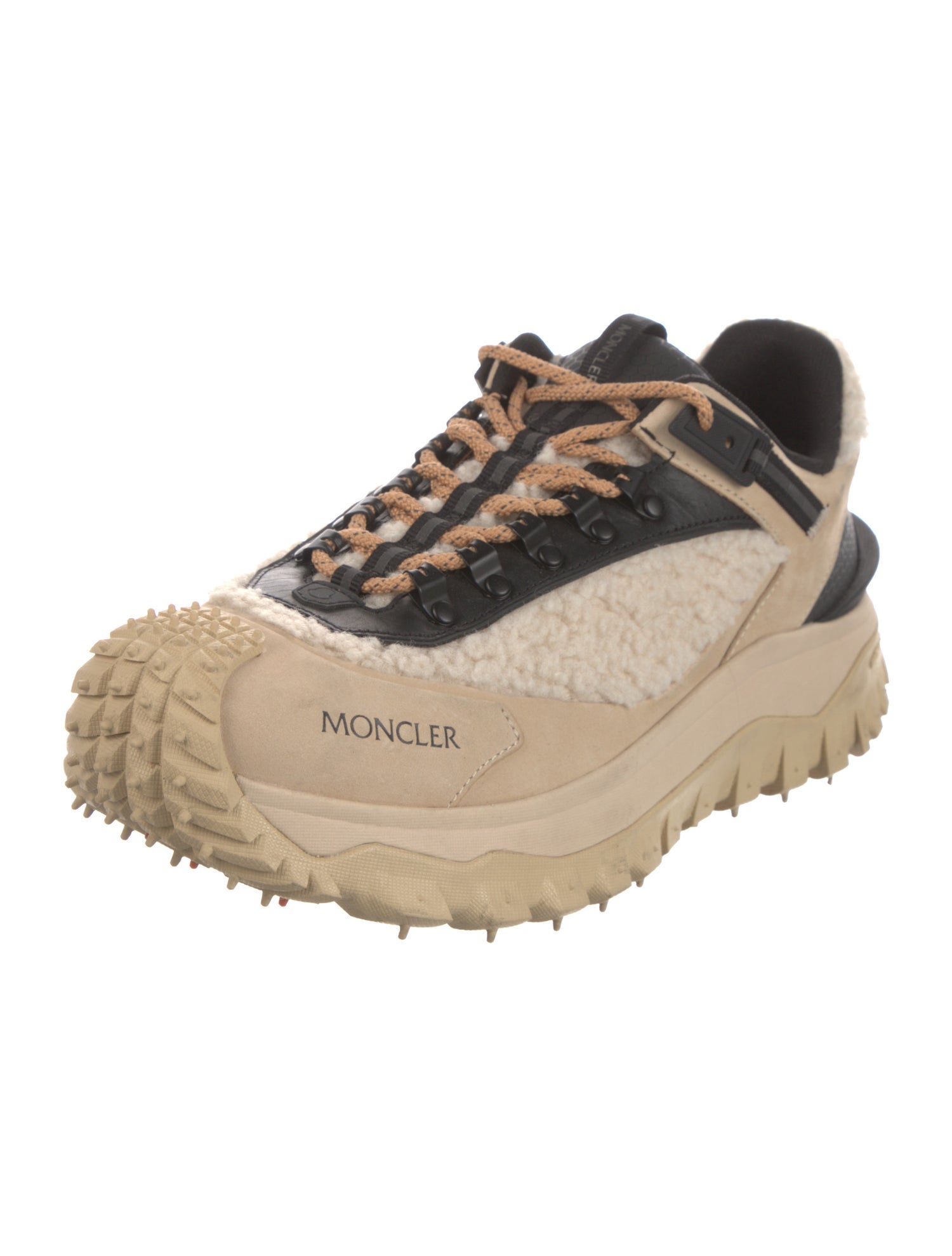 Moncler Leather Colorblock Pattern Athletic Sneakers