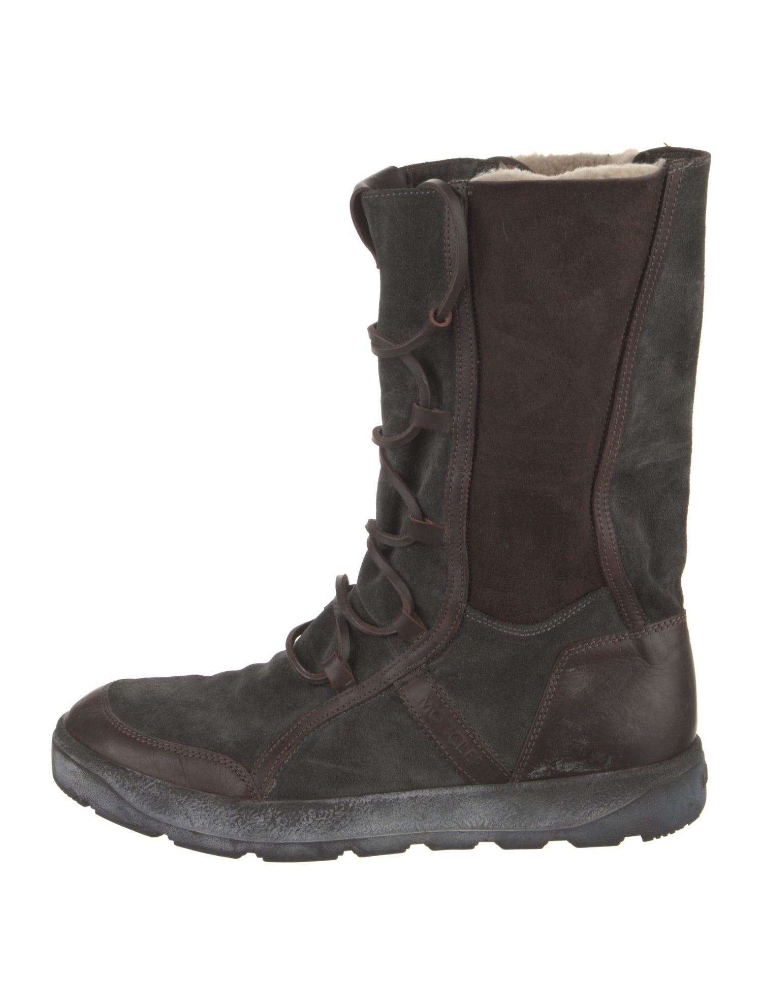Moncler Suede Lace-Up Boots