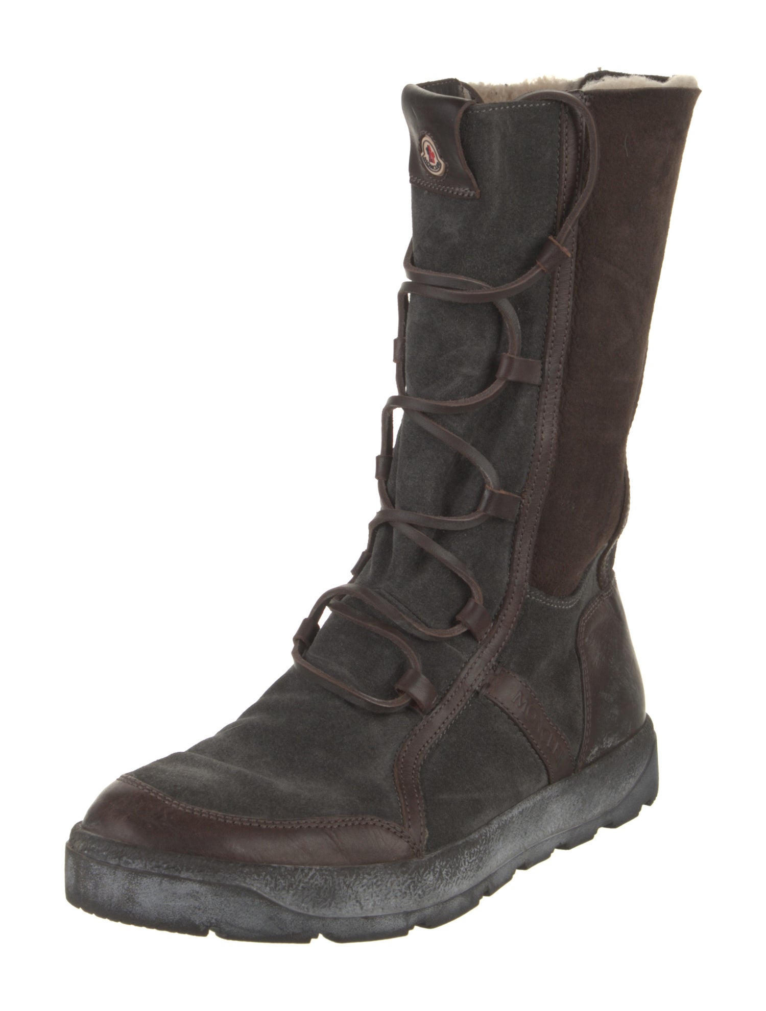 Moncler Suede Lace-Up Boots