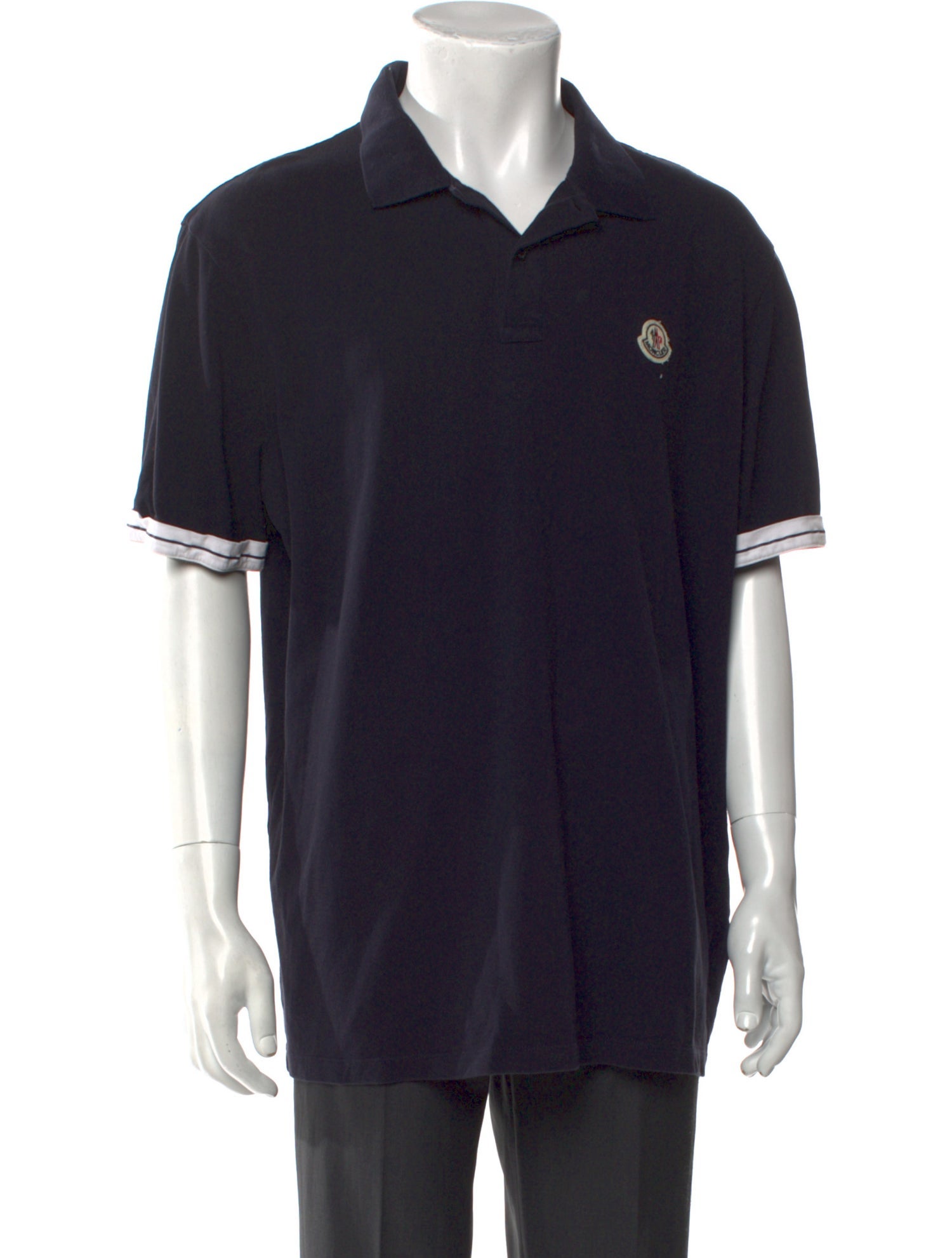 Moncler V-Neck Short Sleeve Polo Shirt