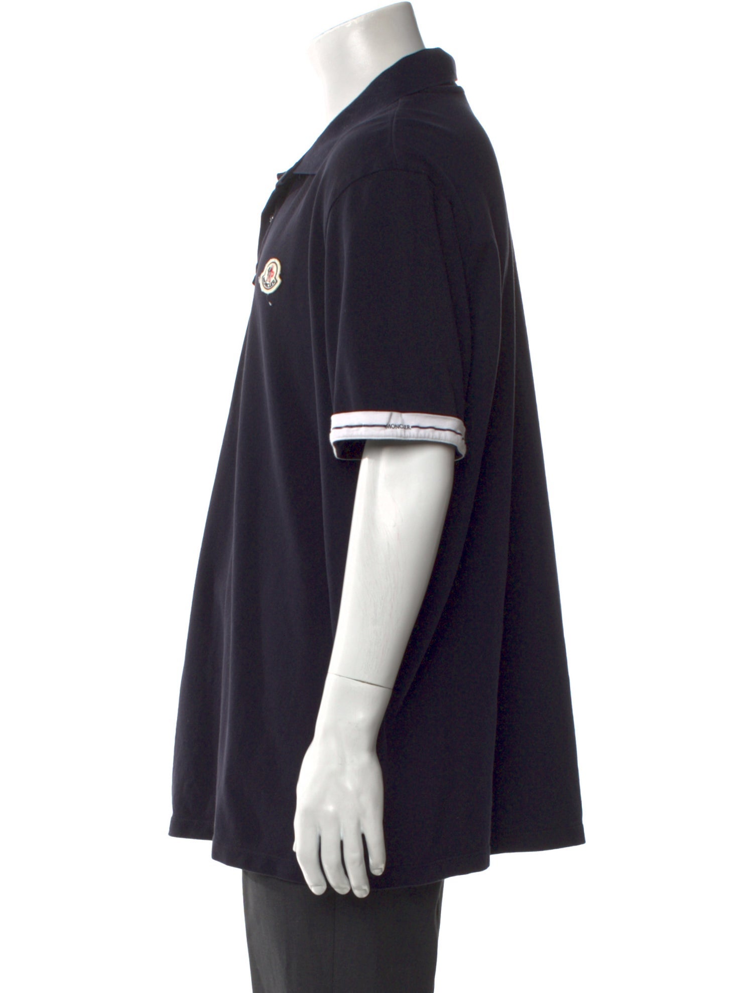 Moncler V-Neck Short Sleeve Polo Shirt