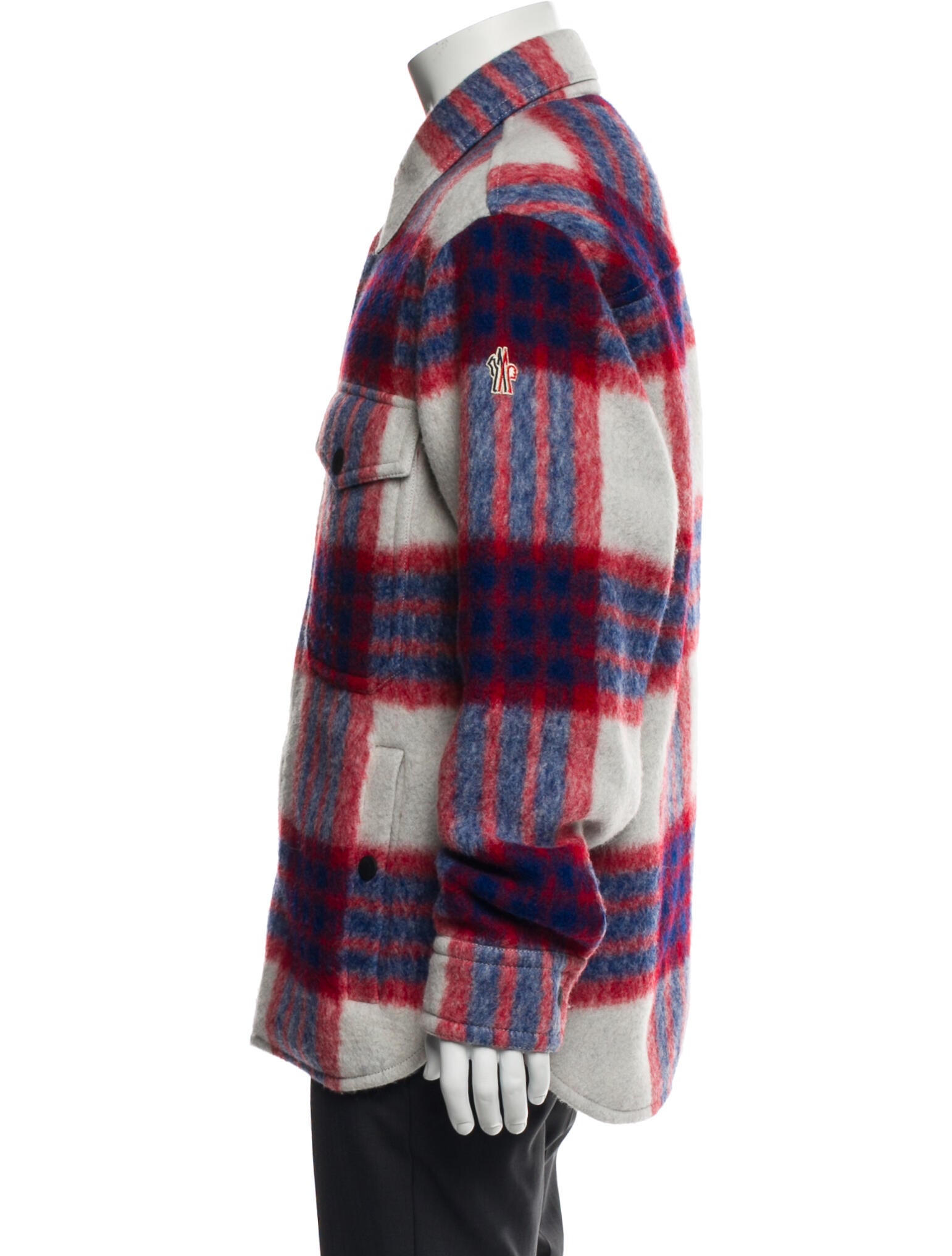 Moncler Grenoble Wool Plaid Print Jacket