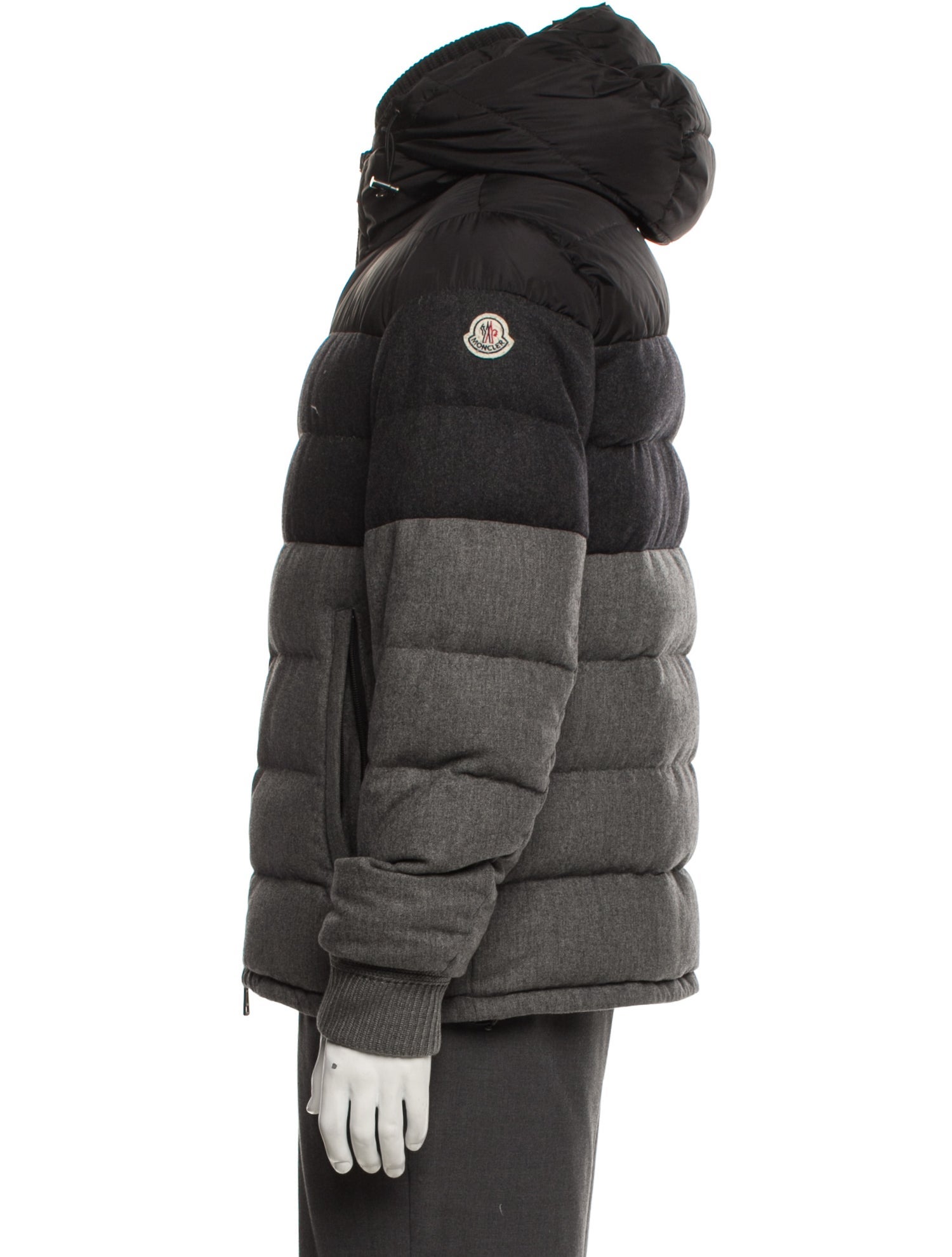 Moncler Down Colorblock Pattern Puffer Coat