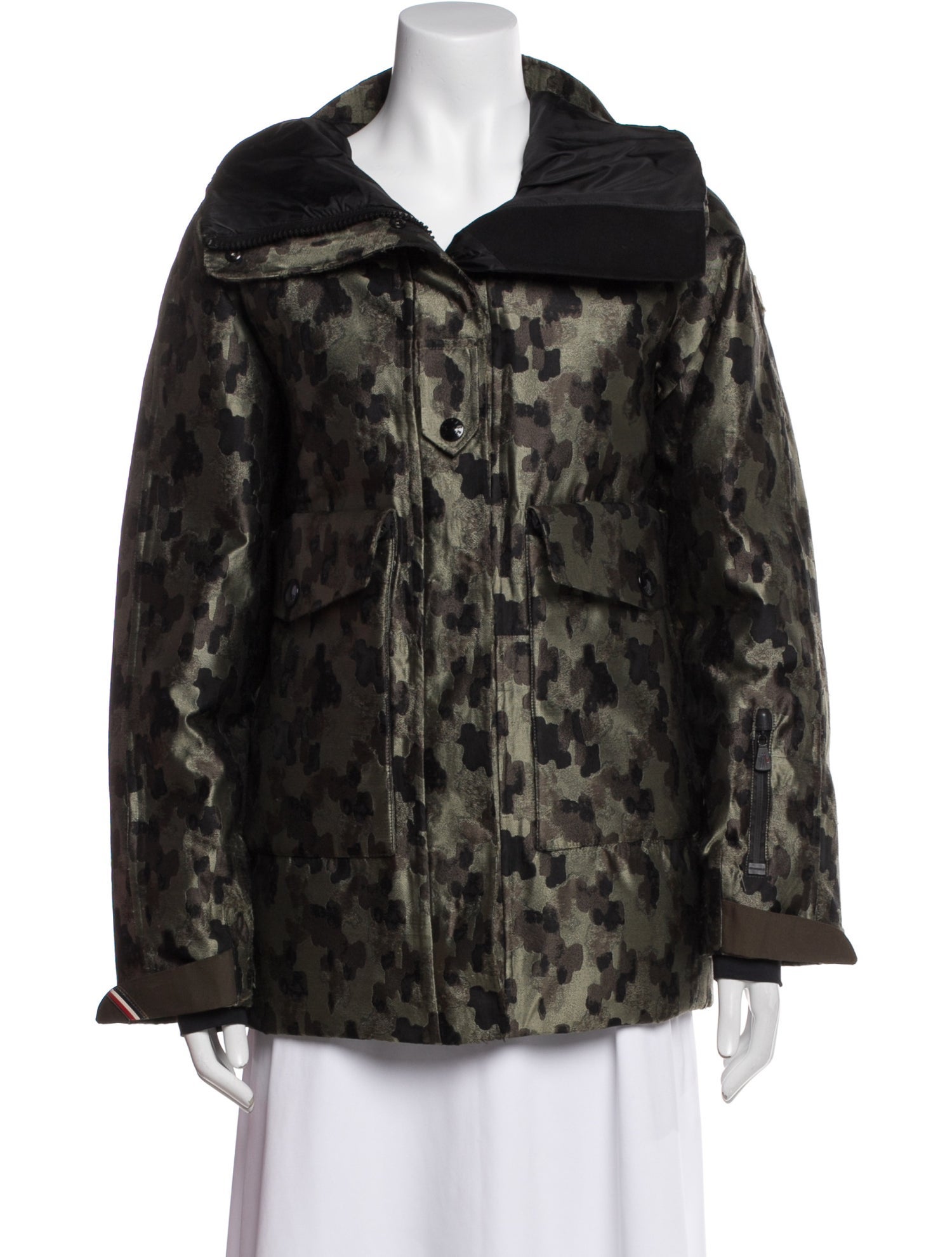 Moncler Grenoble Animal Print Faux Fur Coat