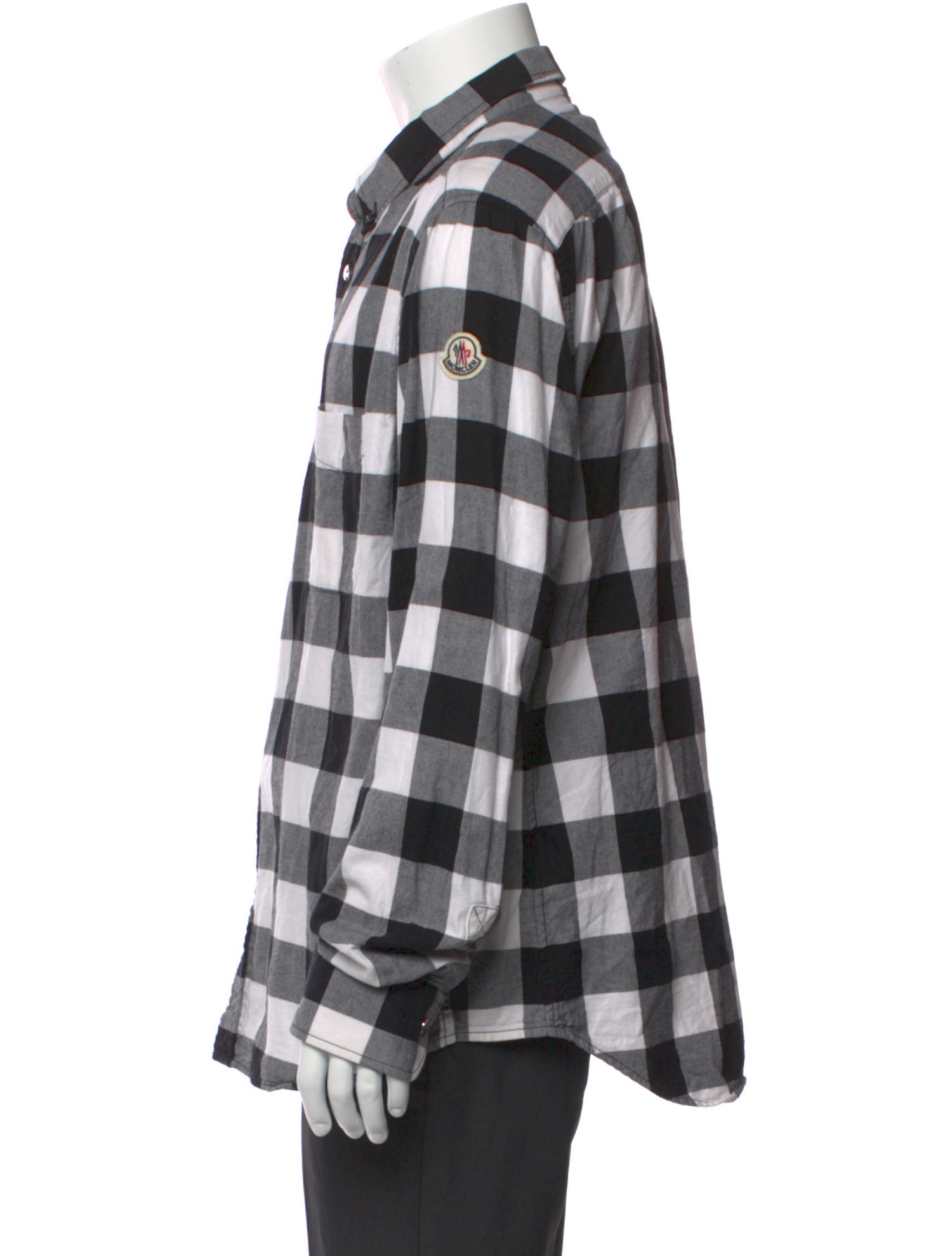 Moncler Plaid Print Long Sleeve Shirt