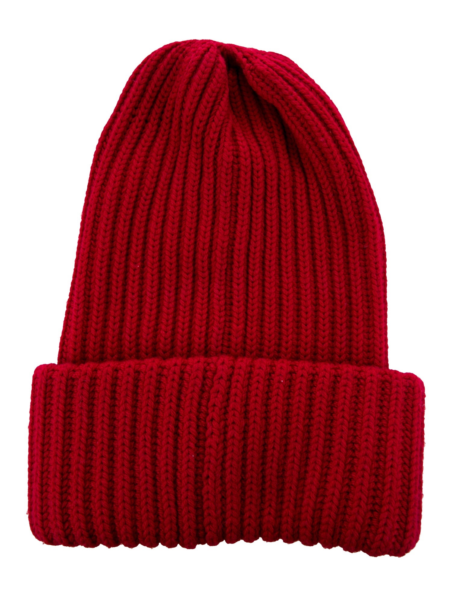 Moncler Red Virgin Wool Knitted Beanie