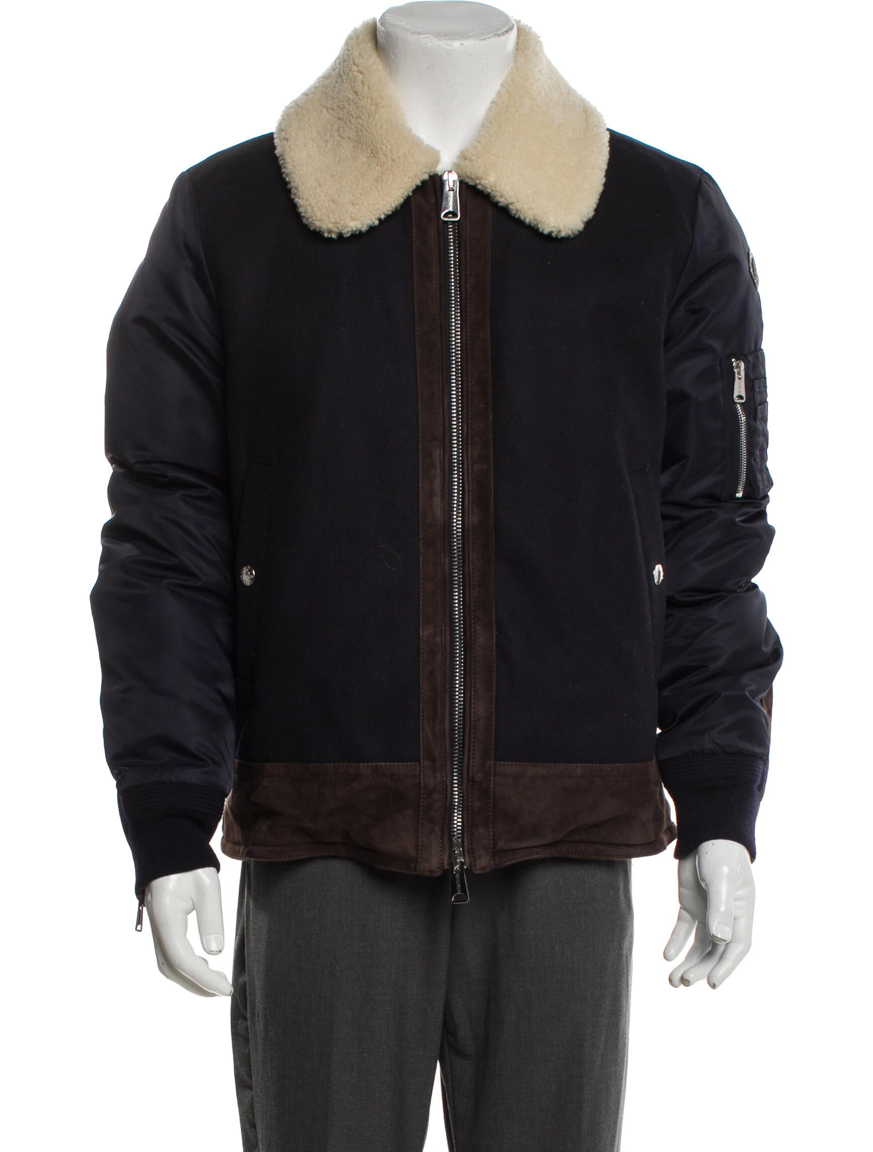 Moncler Virgin Wool Colorblock Pattern Puffer Coat