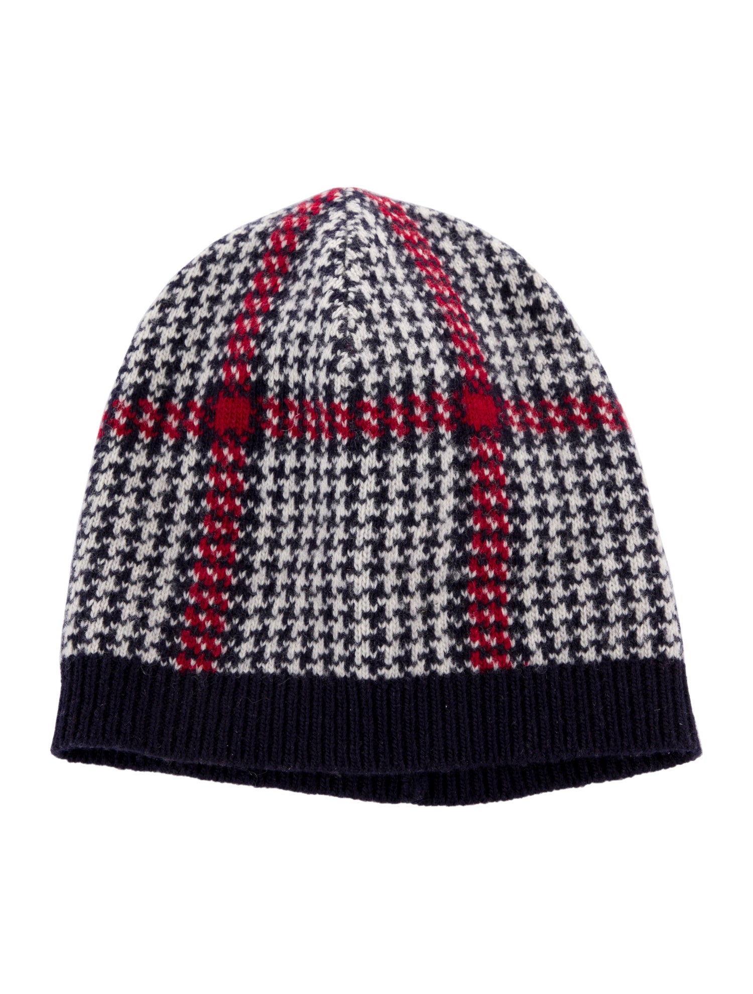 Moncler Gamme Bleu Wool Houndstooth Beanie
