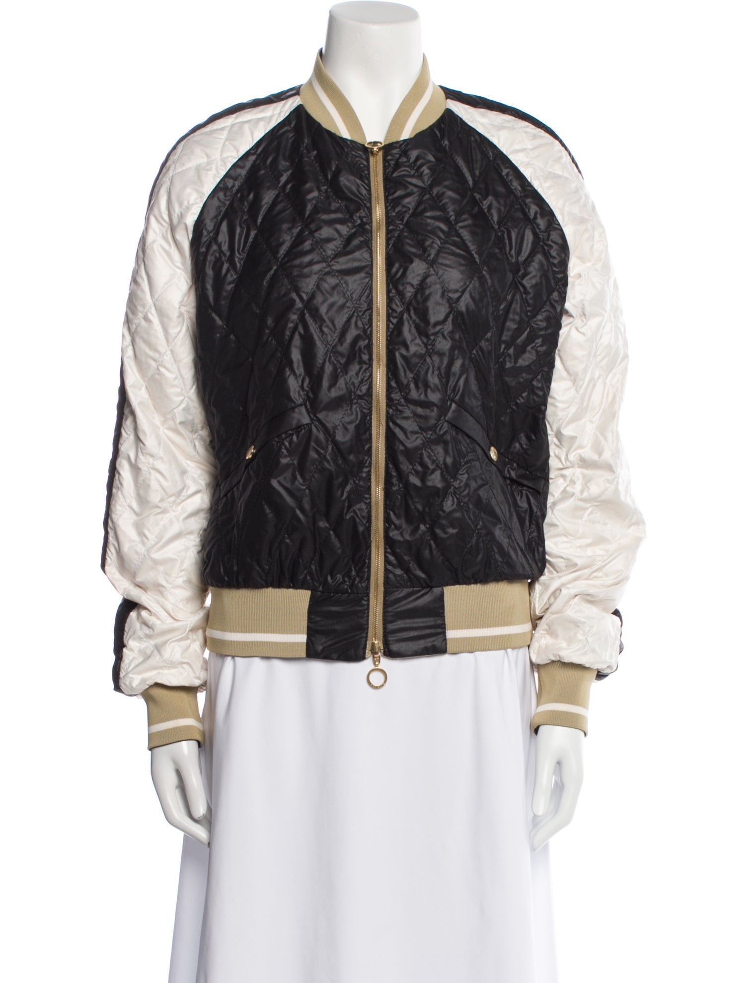 Moncler Colorblock Pattern Bomber Jacket
