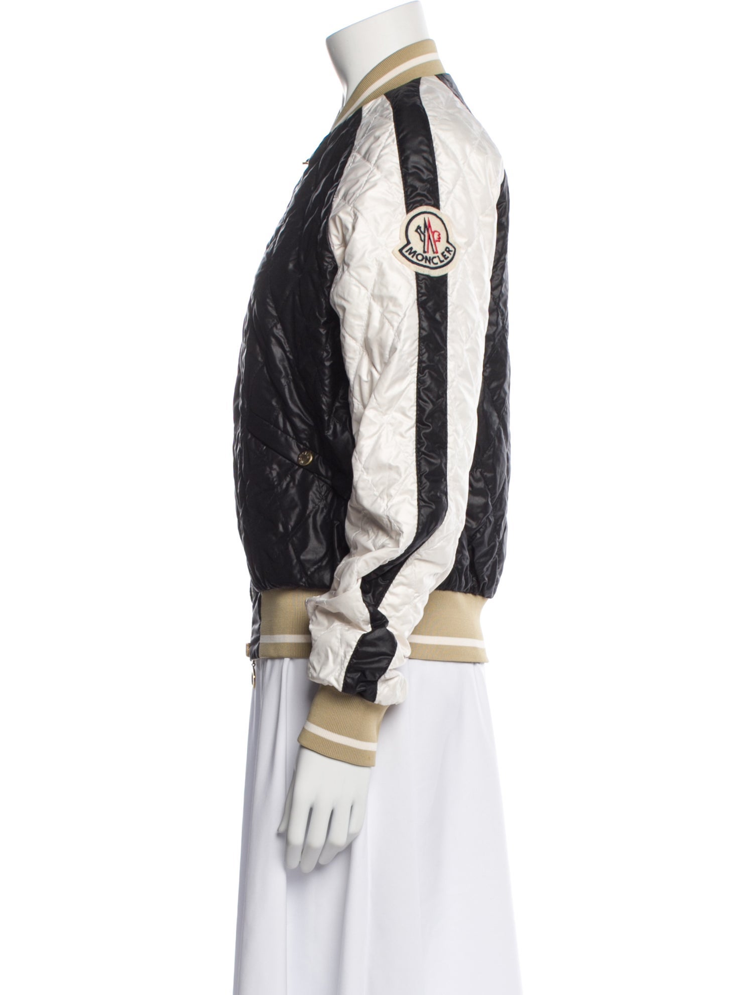 Moncler Colorblock Pattern Bomber Jacket