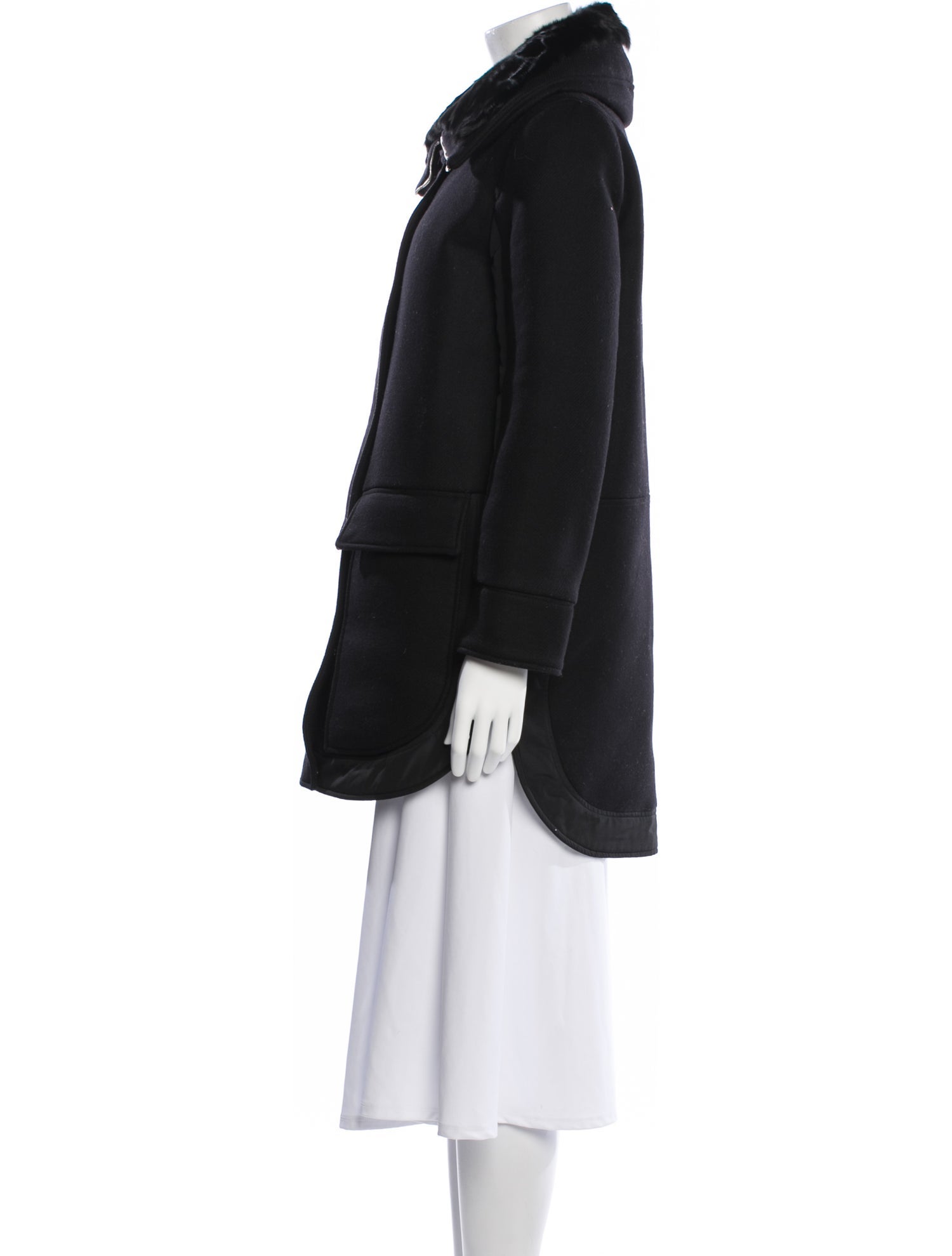 Moncler Virgin Wool Fur Coat