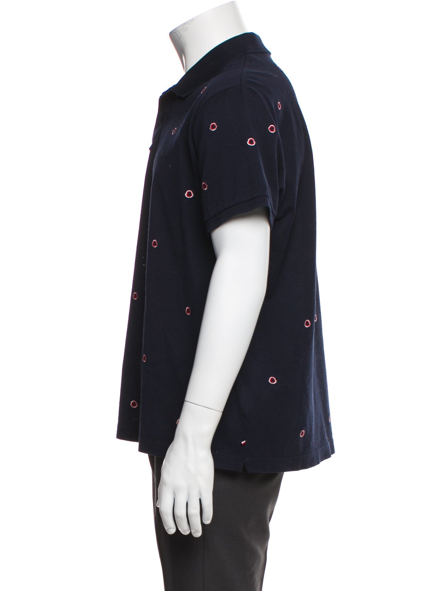 Moncler Polka Dot Print Collar Polo Shirt
