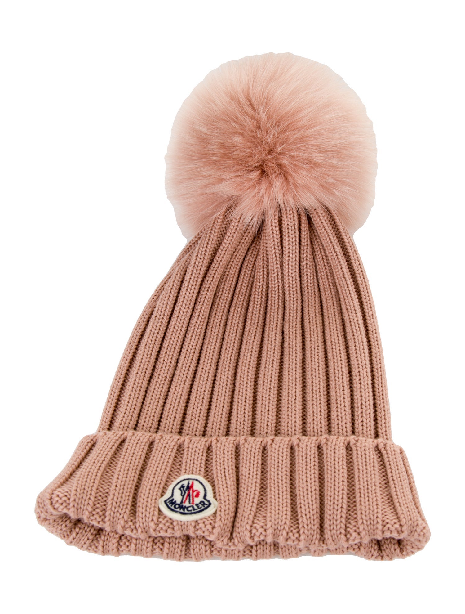 Moncler Logo Pom Pom Beanie Hat