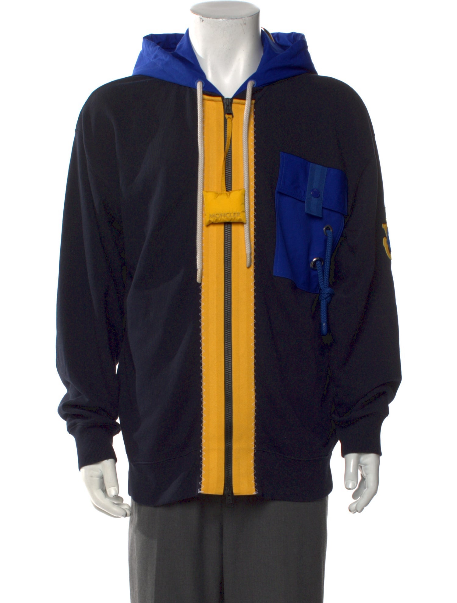 Moncler Genius Colorblock Pattern Crew Neck Hoodie