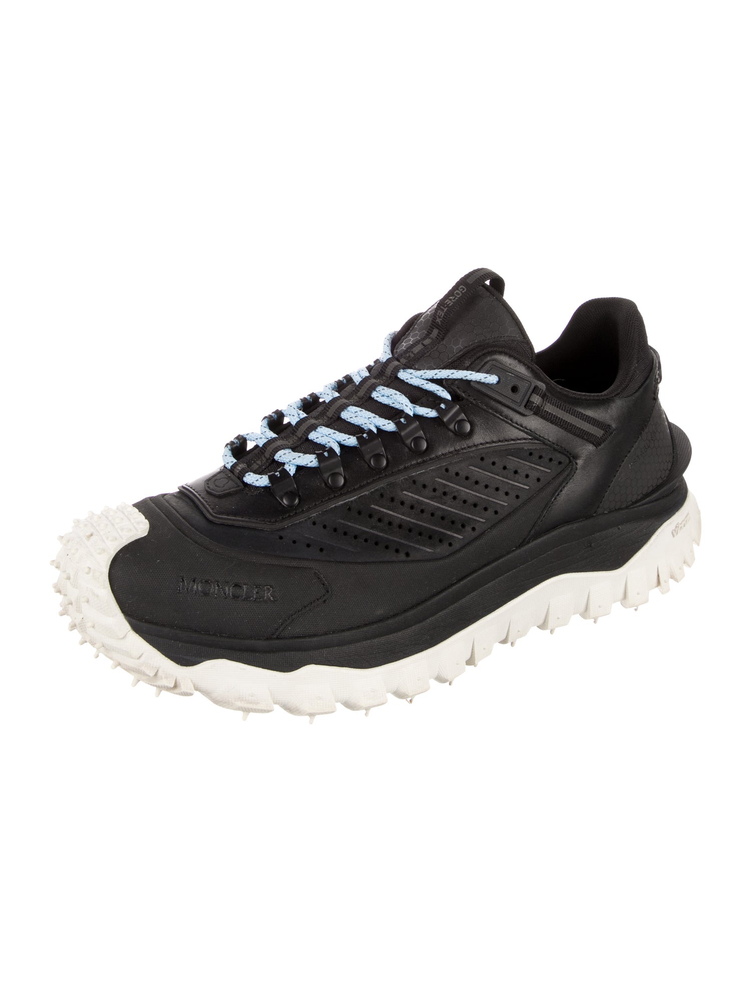 Moncler Leather Colorblock Pattern Athletic Sneakers
