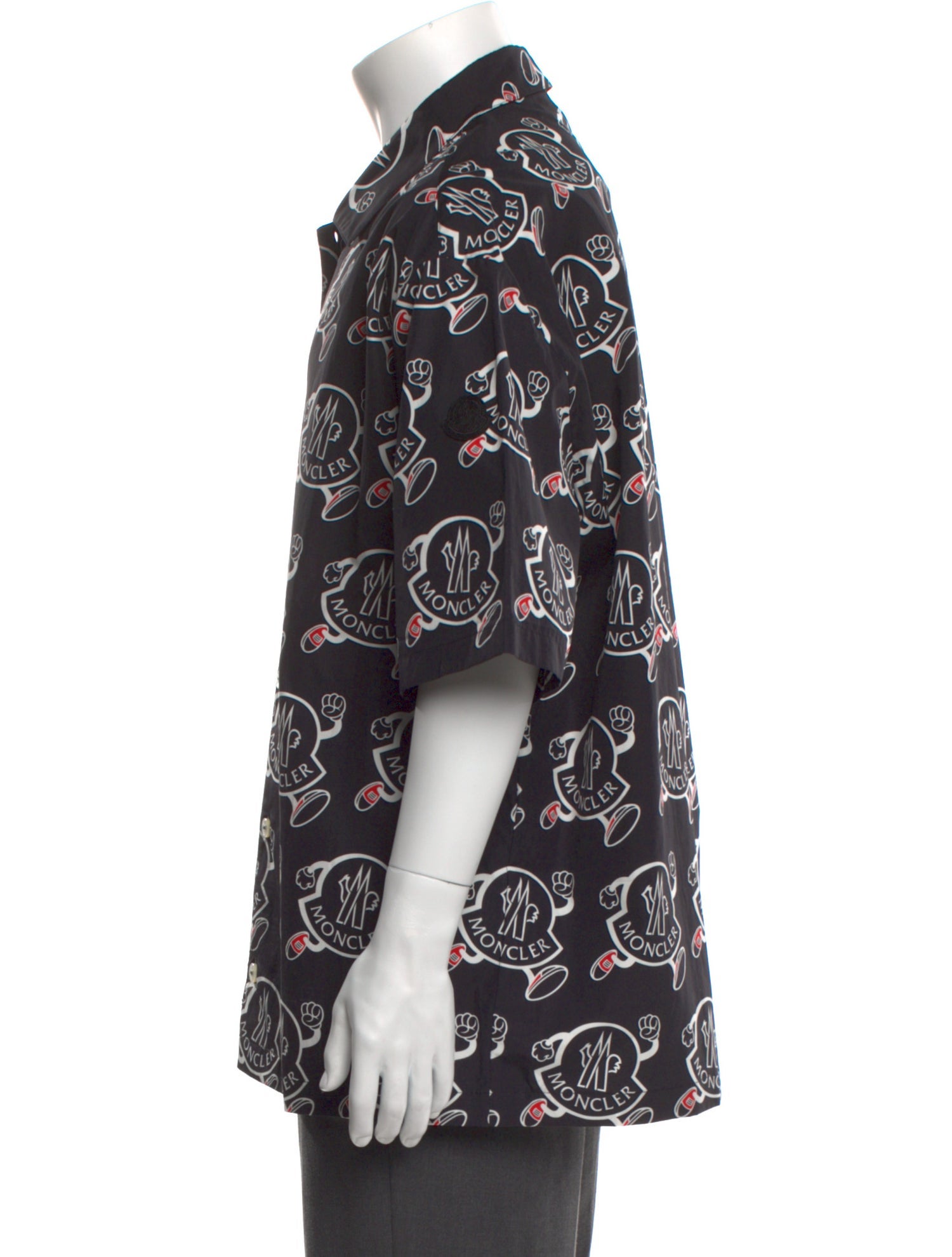 Moncler Printed Three-Quarter Sleeve Shirt