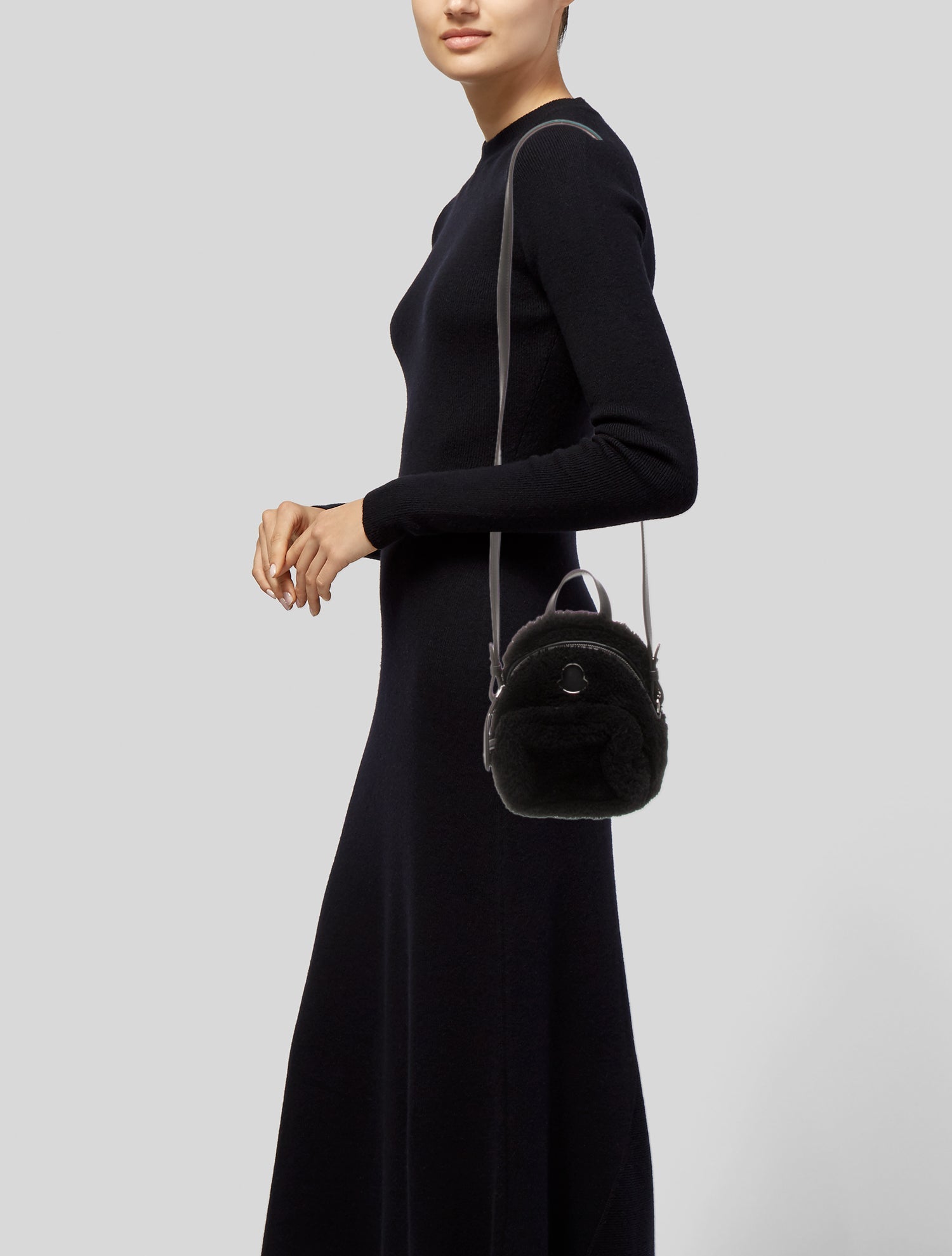 Moncler Faux Fur Top Handle Bag