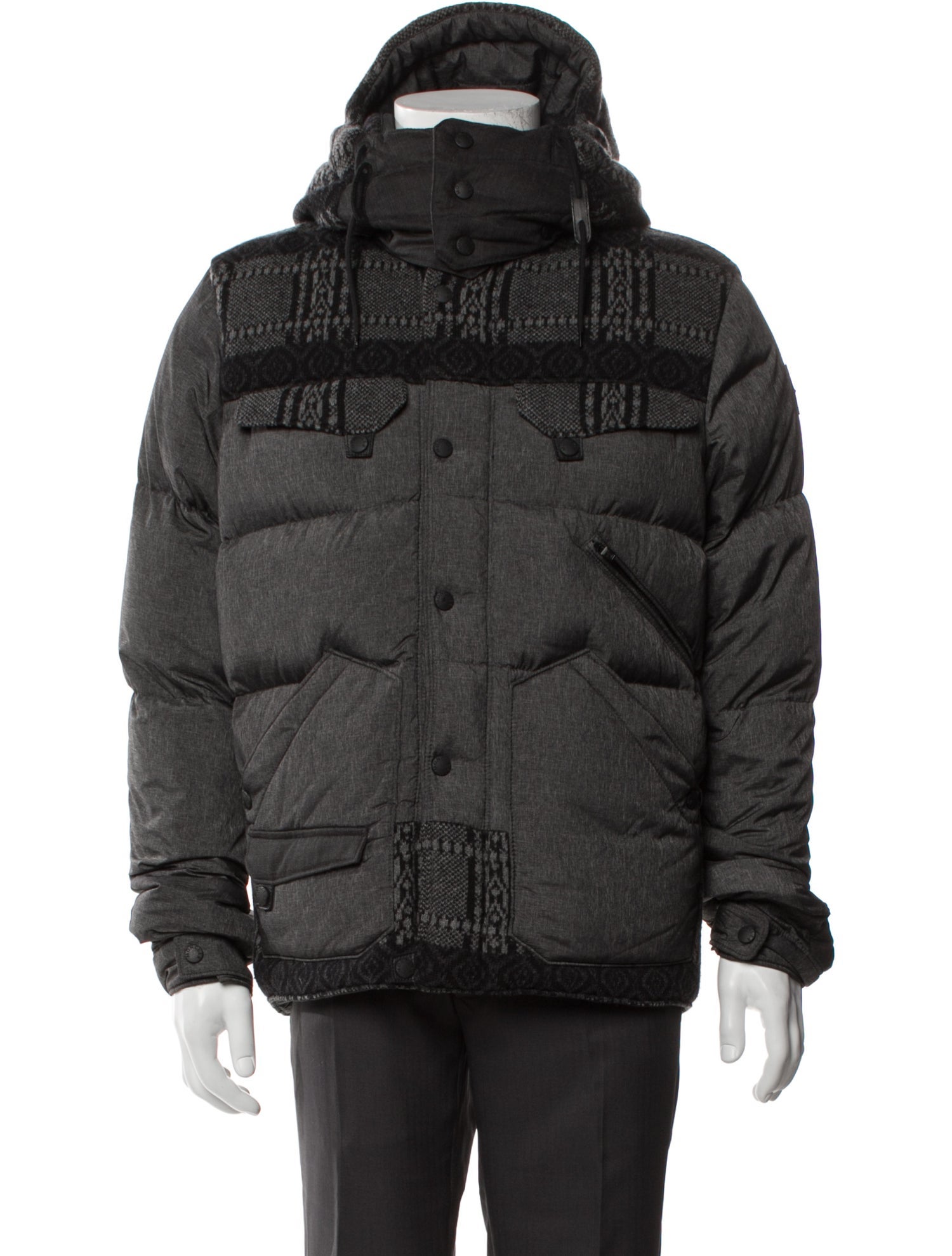 Moncler Down Graphic Print Puffer Coat