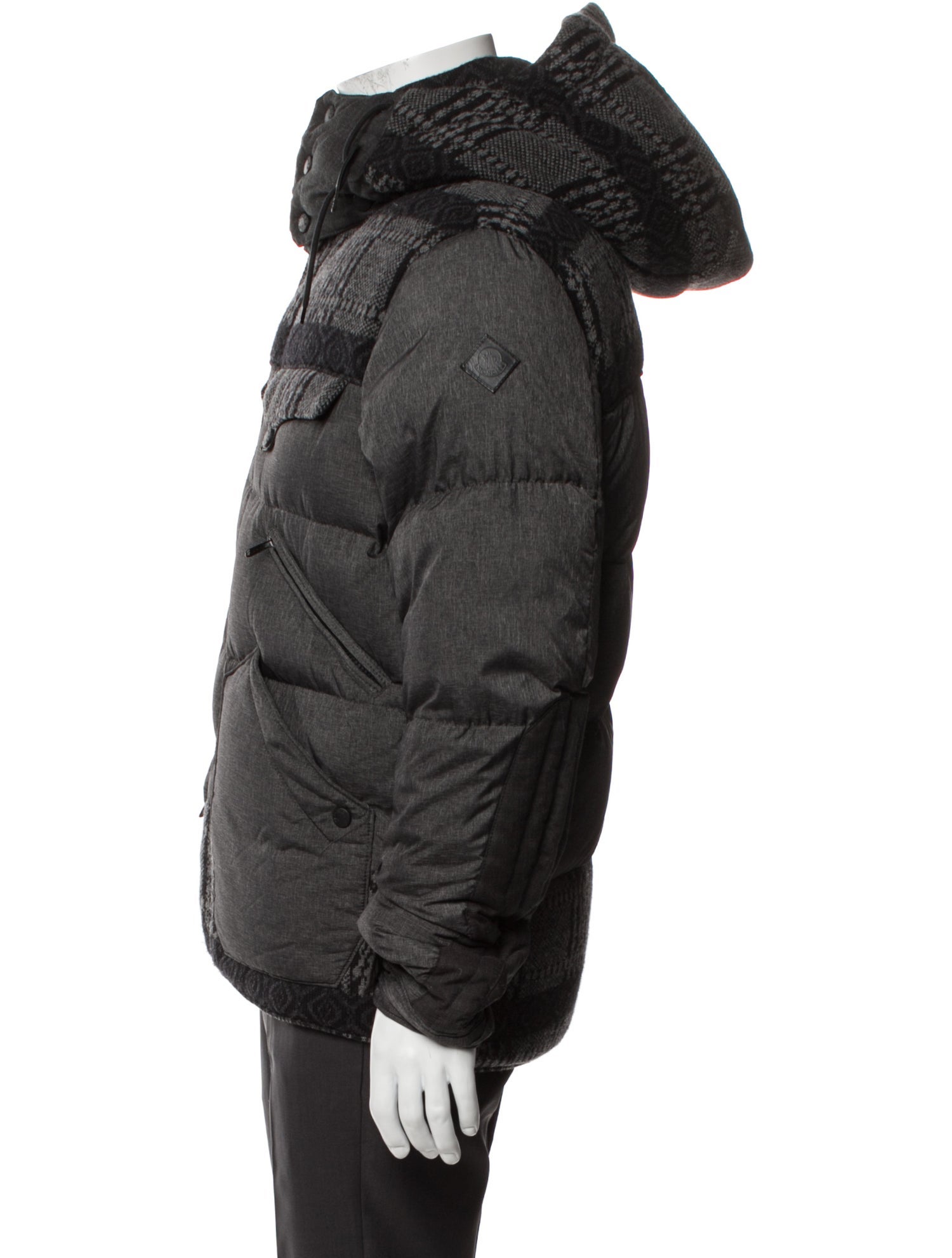Moncler Down Graphic Print Puffer Coat