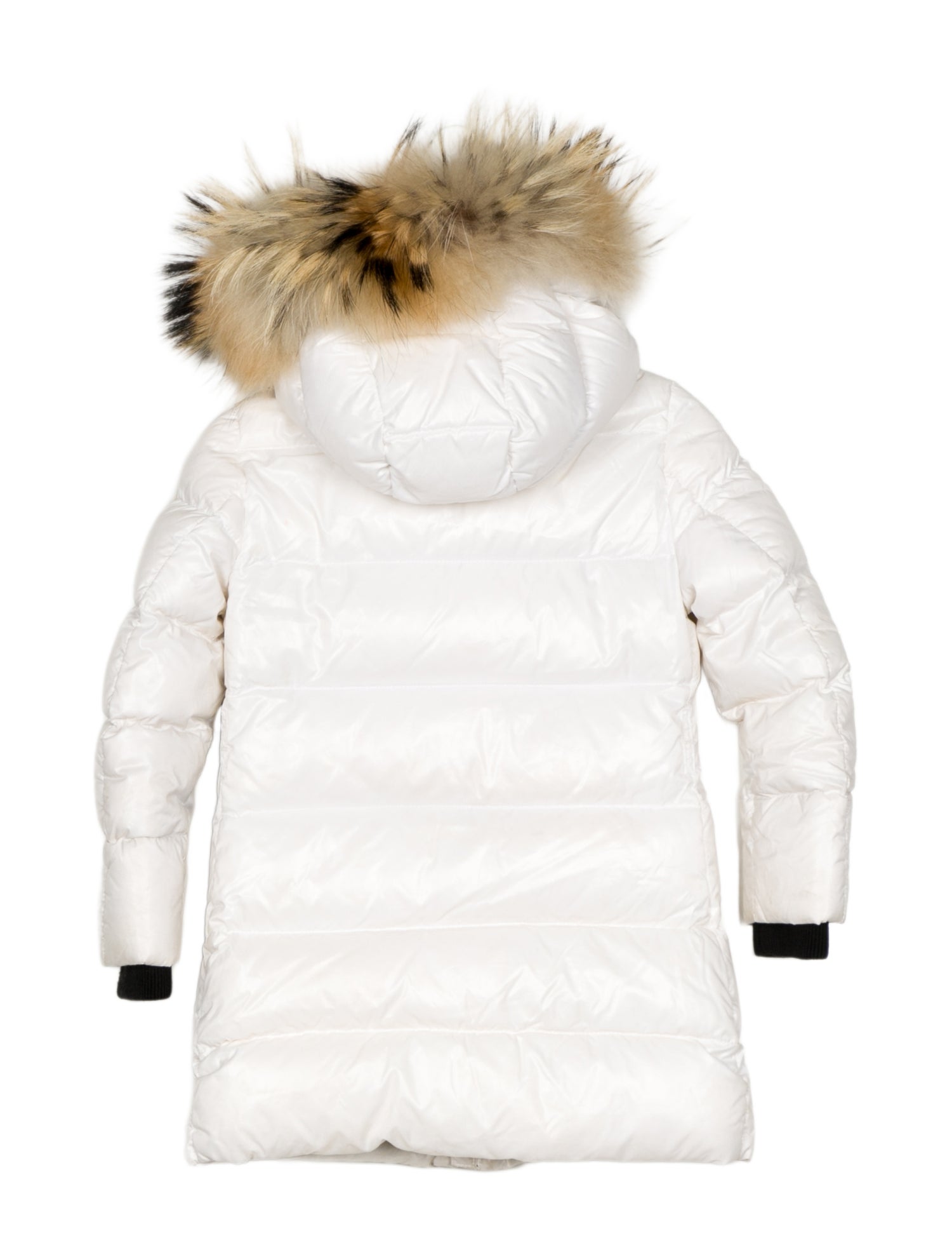 Moncler White Puffer Jacket with Zip Closure