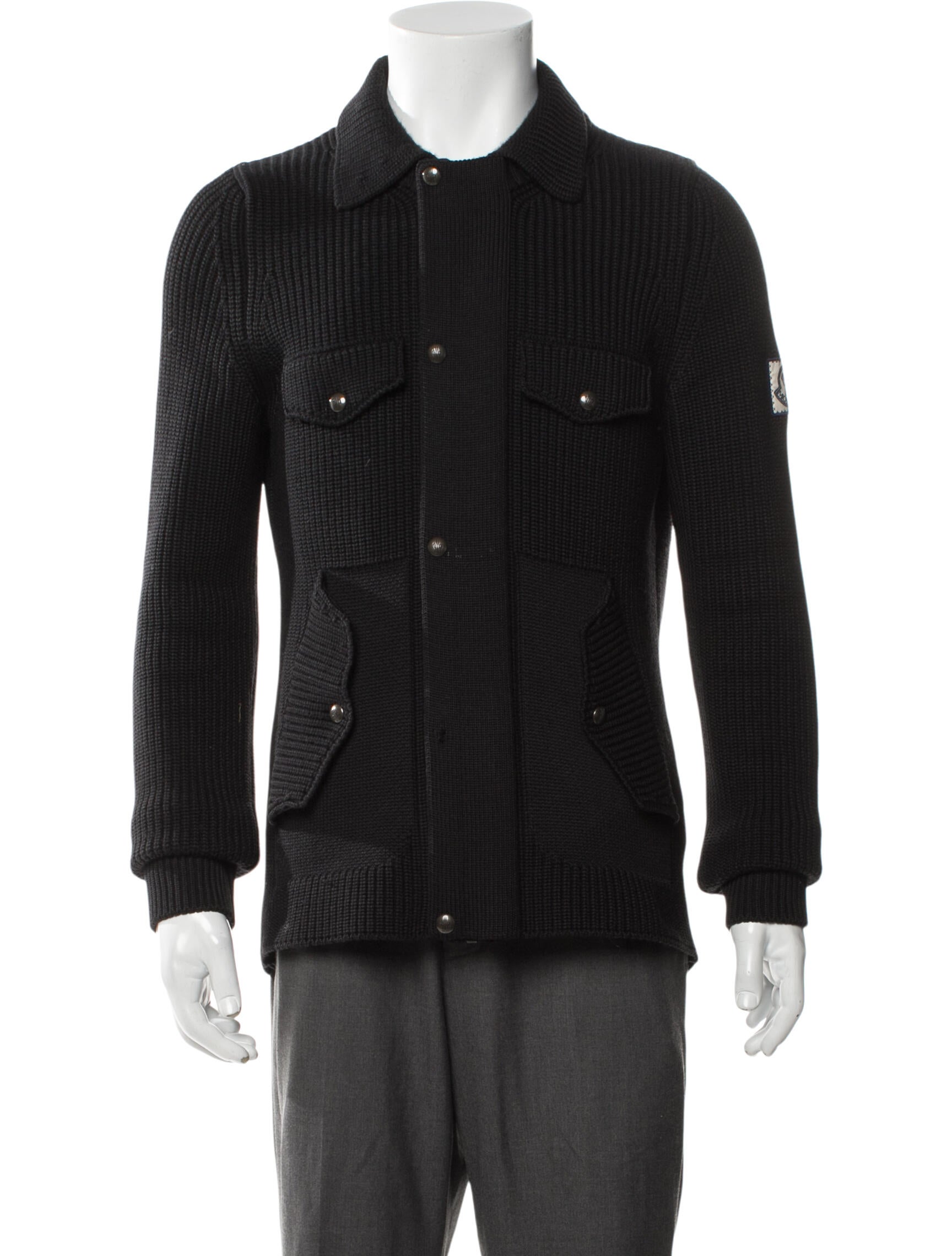 Moncler Virgin Wool Crew Neck Cardigan