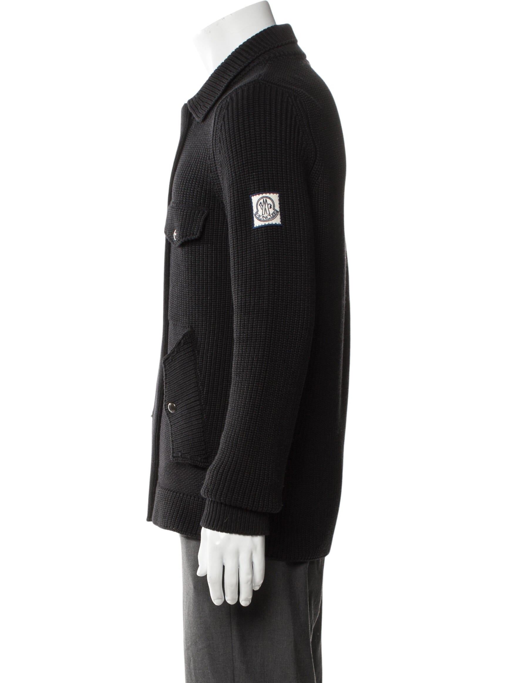 Moncler Virgin Wool Crew Neck Cardigan