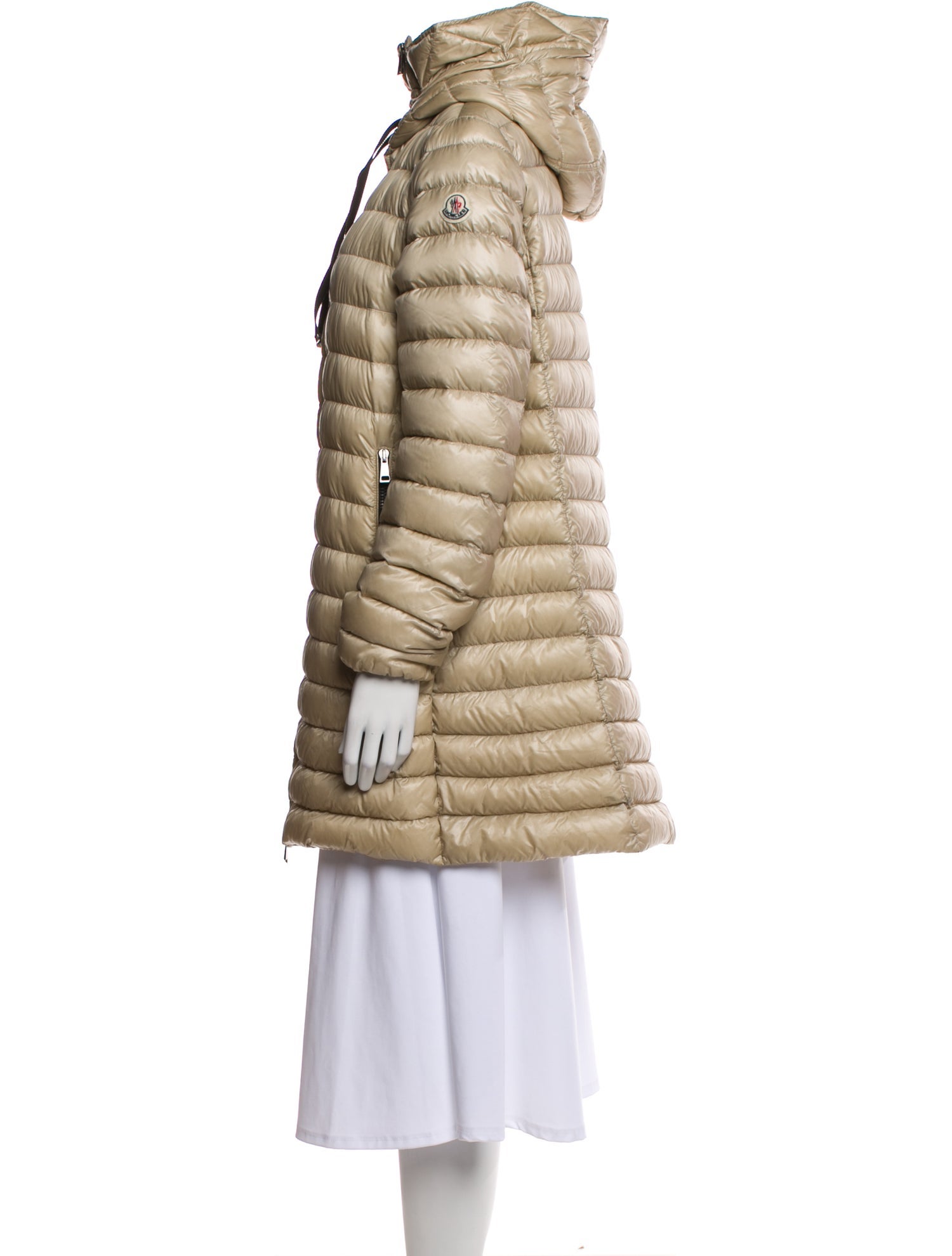 Moncler Nylon Faux Fur Coat