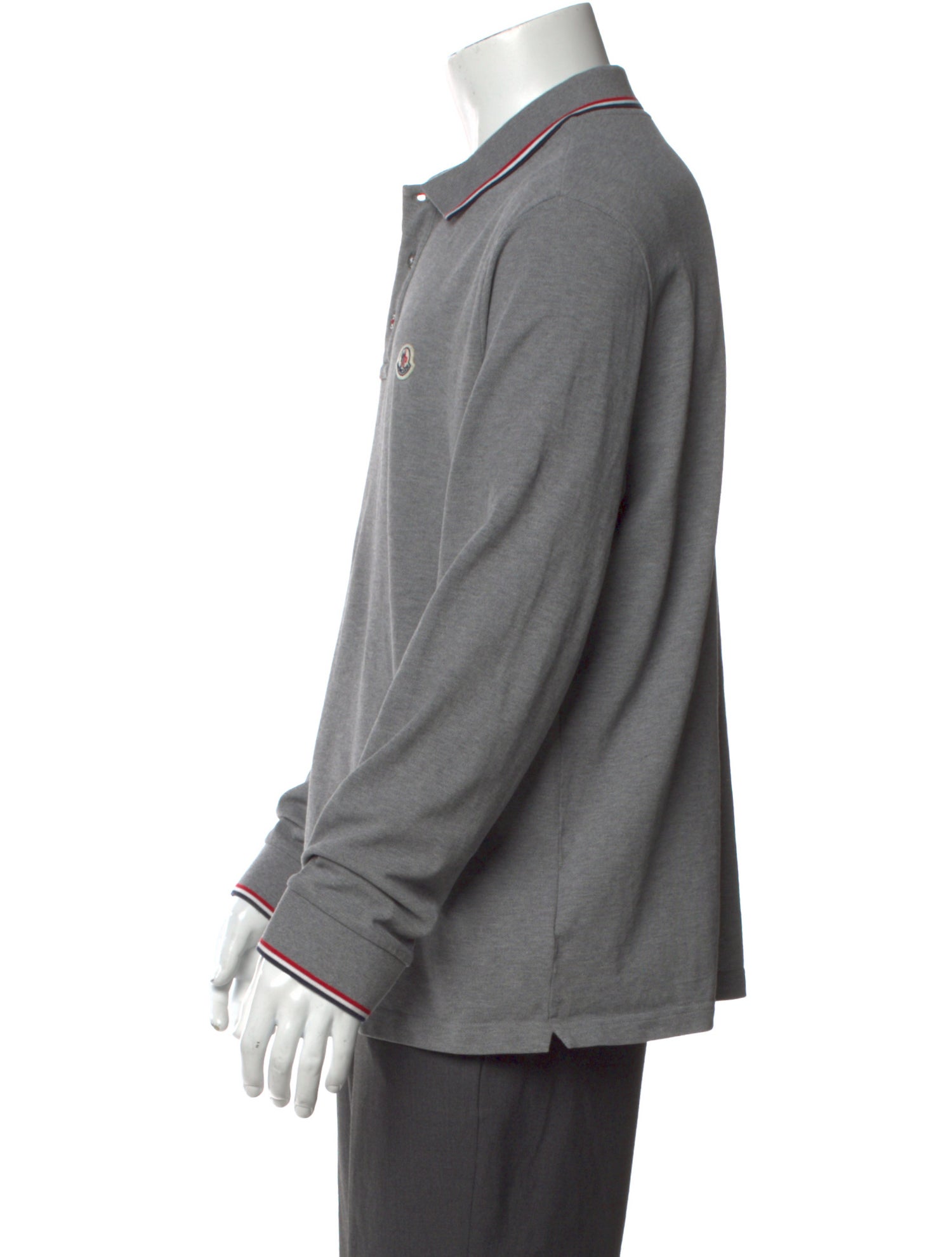 Moncler Polo manica lunga Collar Polo Shirt