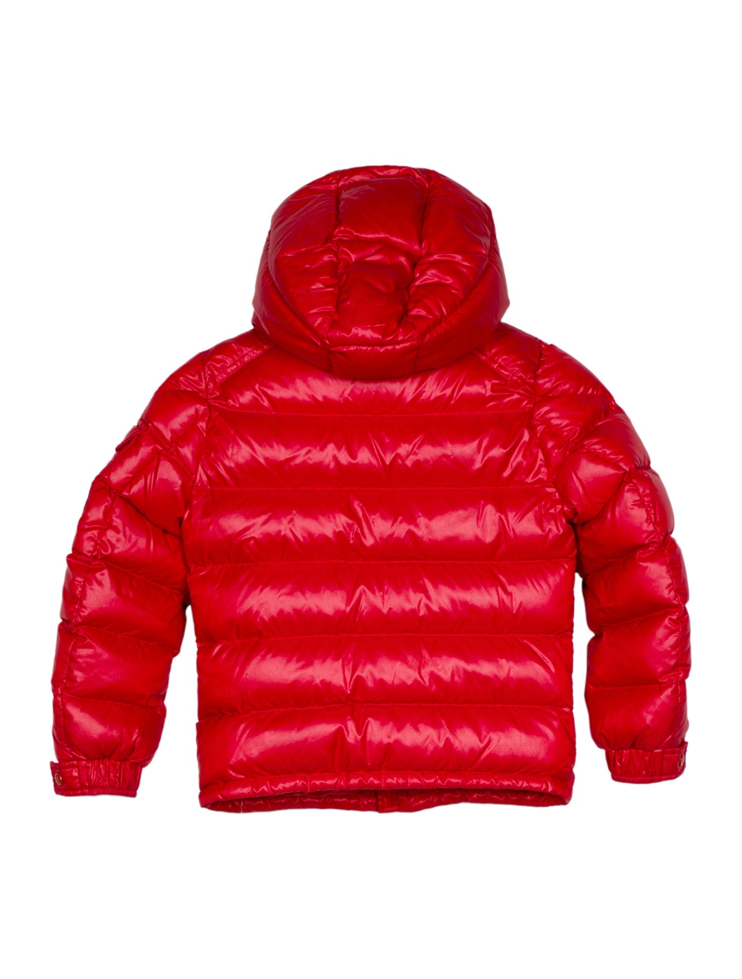 Moncler Red Puffer Zip Jacket with Hood